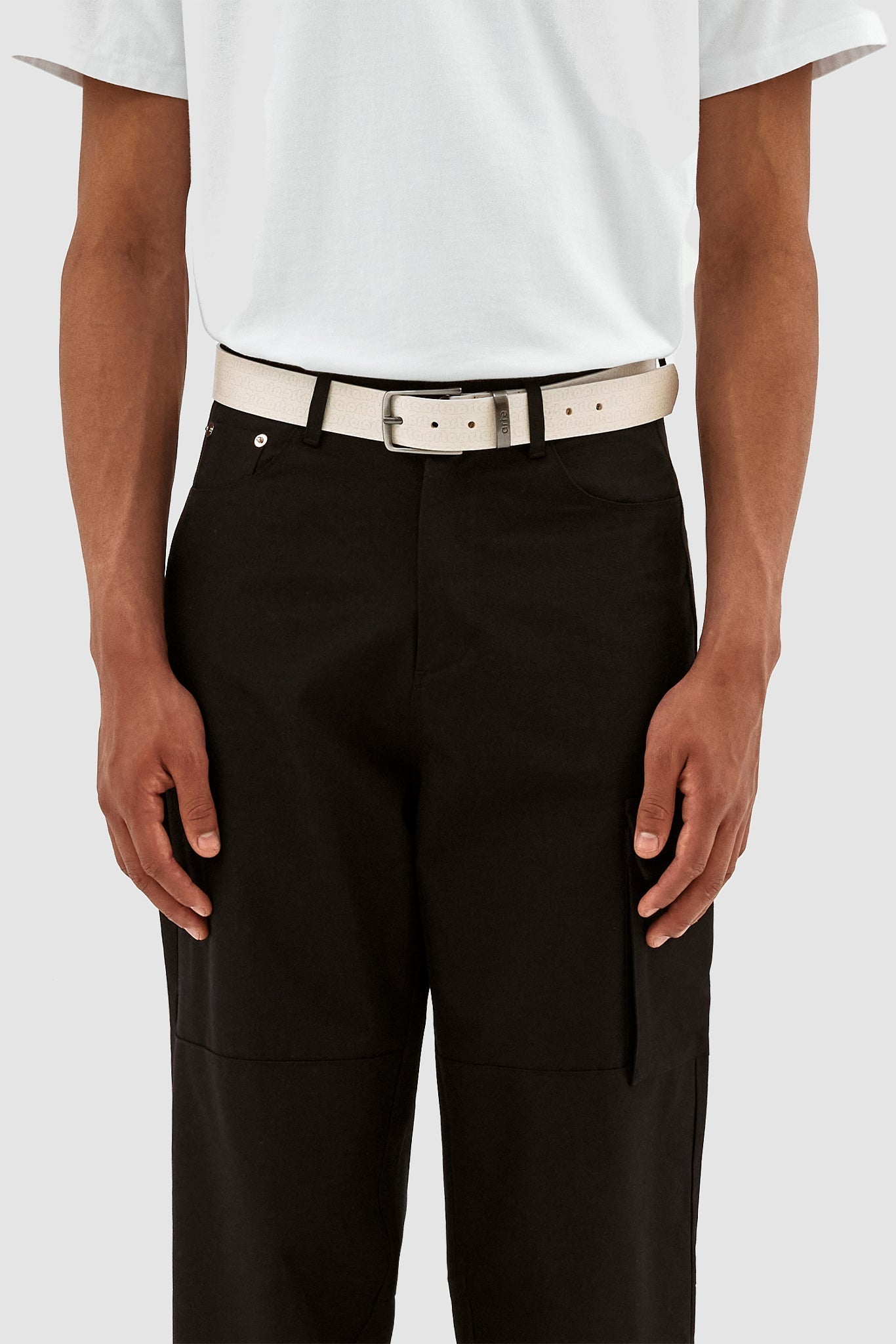 Ceinture imprimée en aulne - Crème/bleu de lac