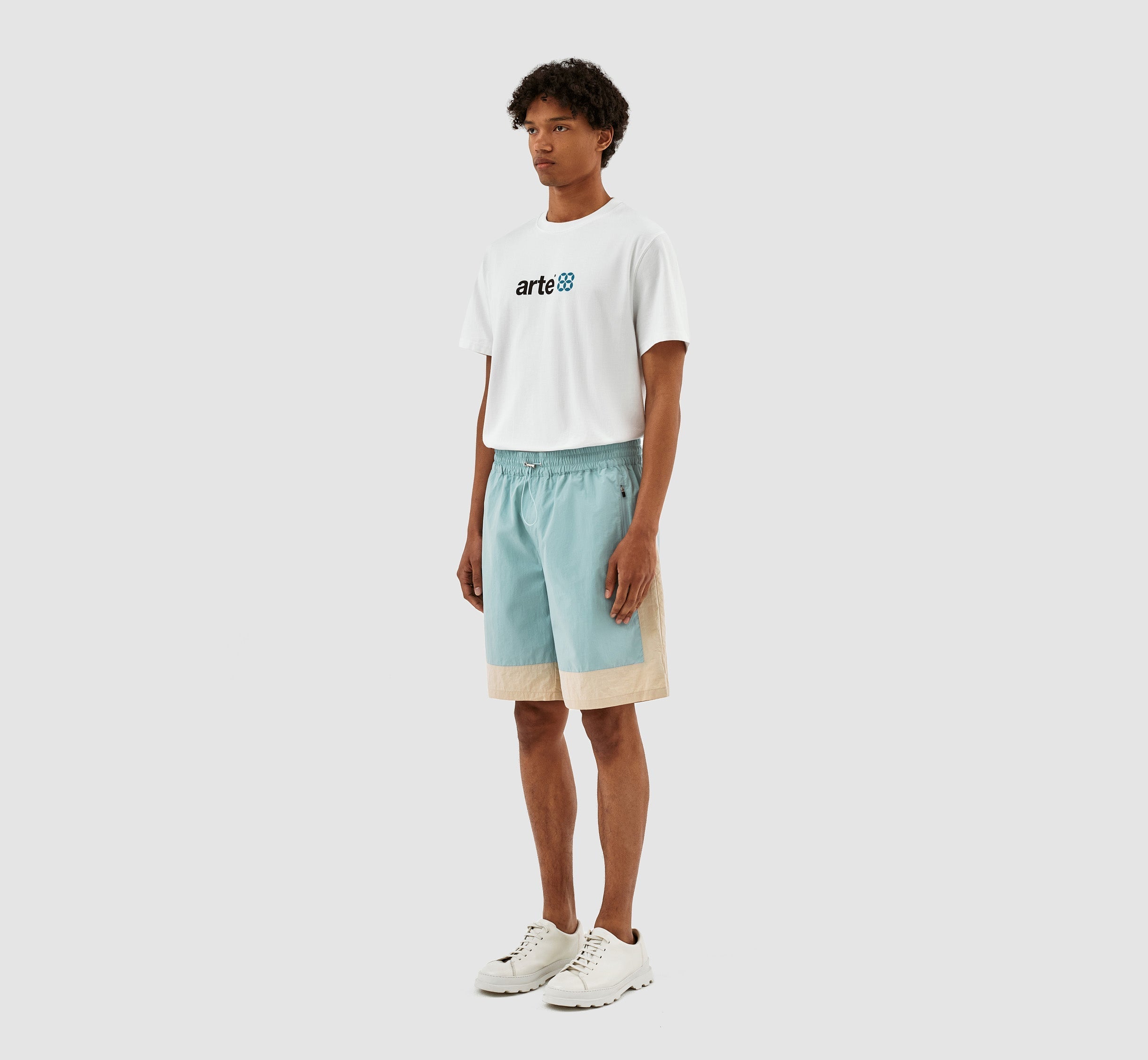 Short Steiner Contrast - Bleu clair/crème