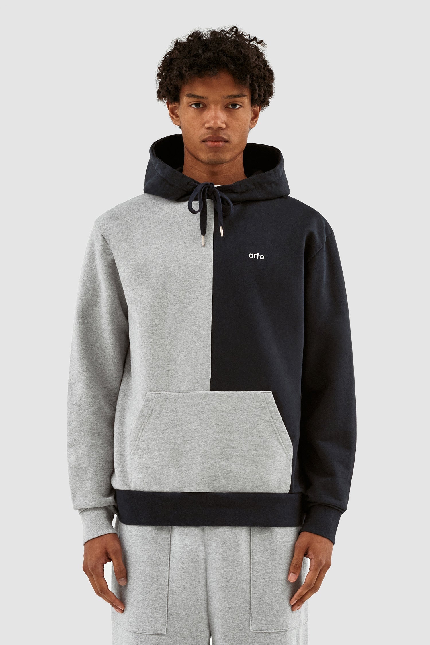 Herbert Colorblock Hoodie - Gris/Marine