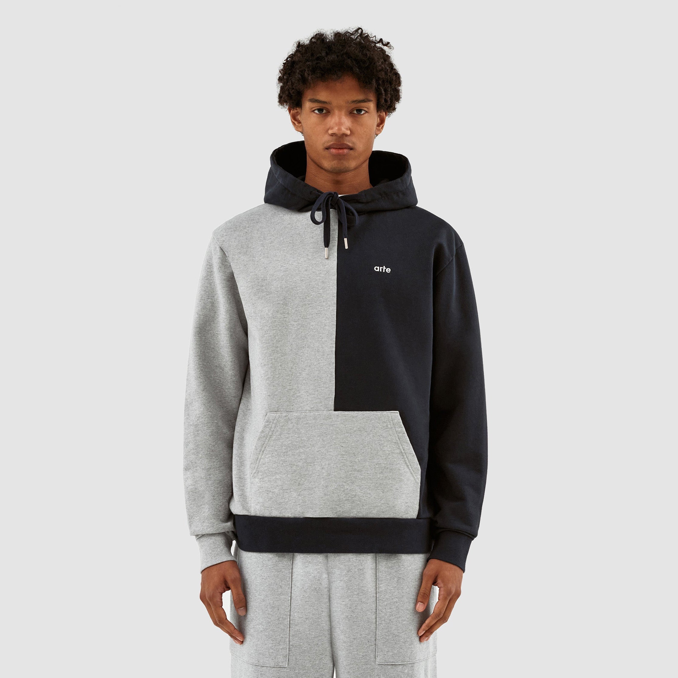 Herbert Colorblock Hoodie - Gris/Marine