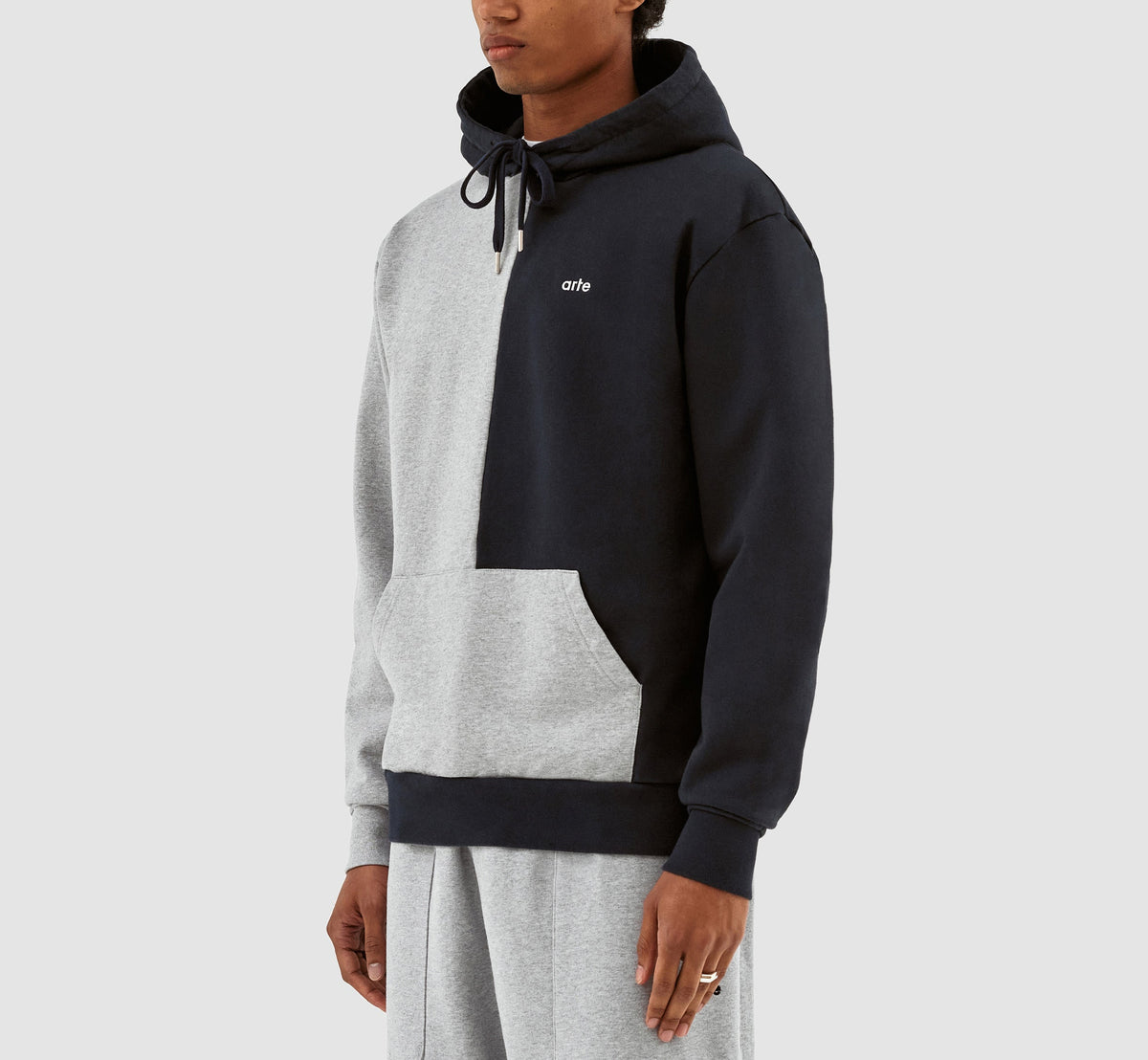 Herbert Colorblock Hoodie - Gris/Marine