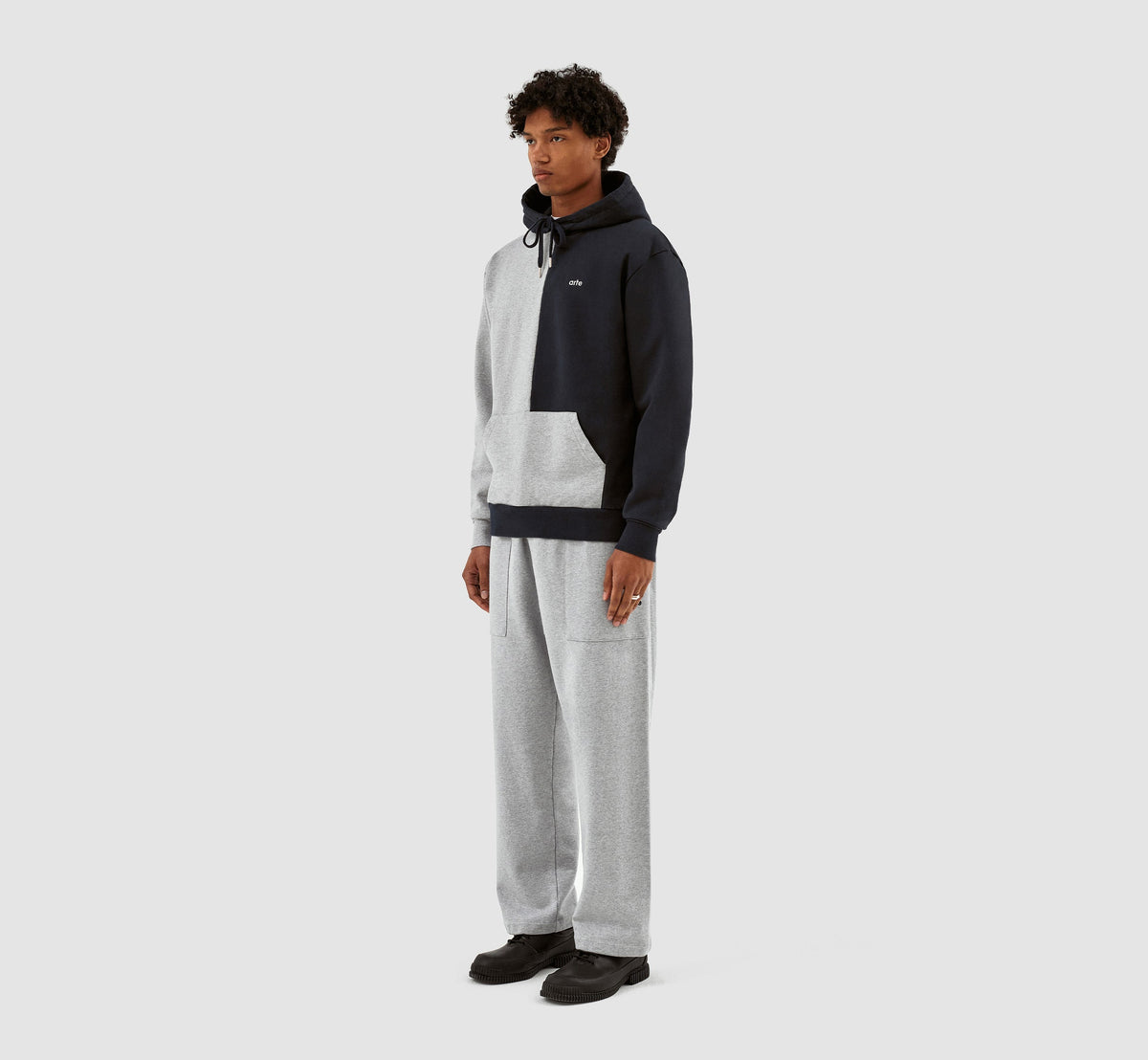 Herbert Colorblock Hoodie - Gris/Marine