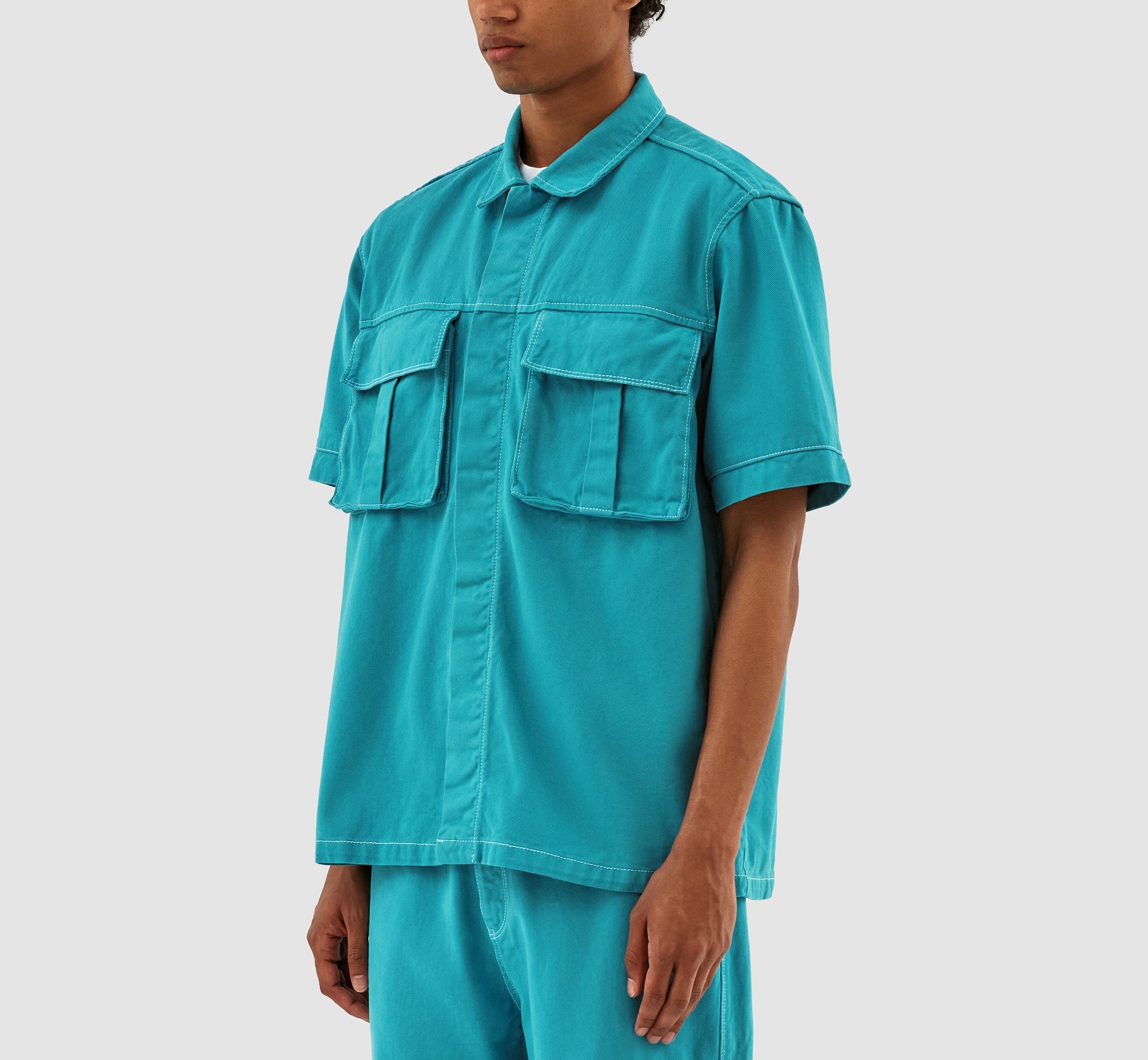 Chemise à poches Peter Detail - Lake Blue