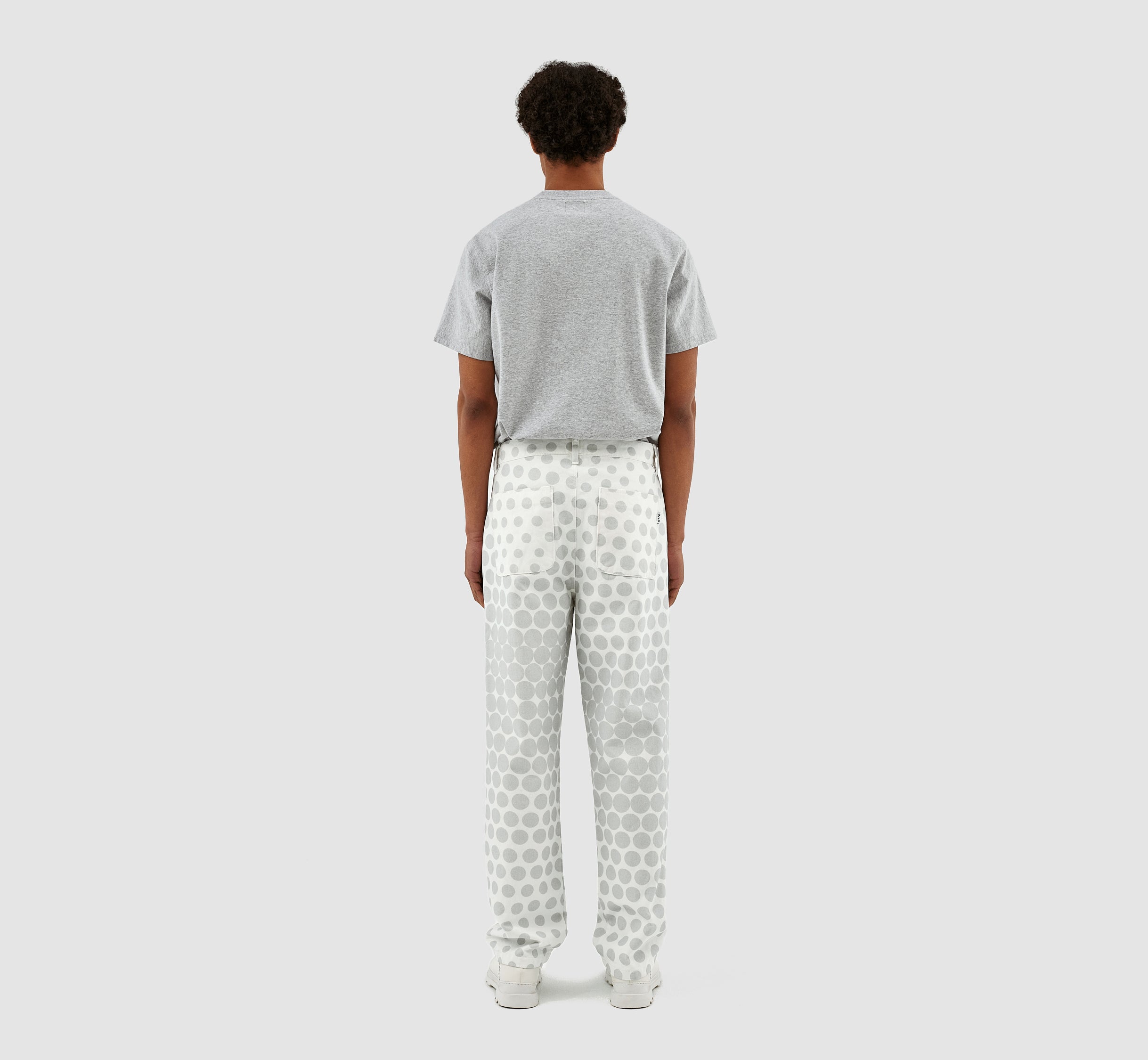 Pantalon à pois Paul - Crème/Gris clair