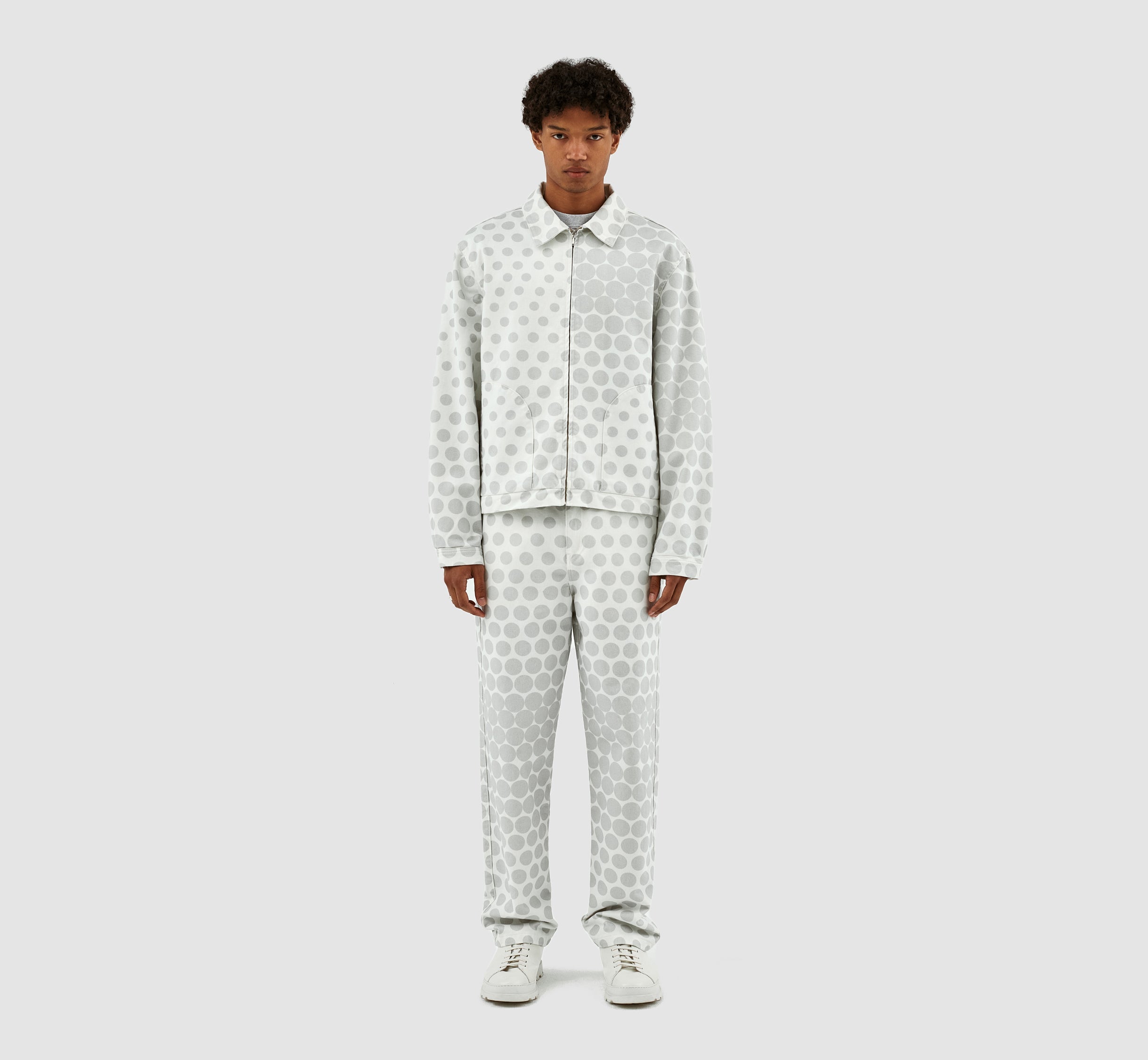 Veste à pois Jackson - Crème/Gris clair