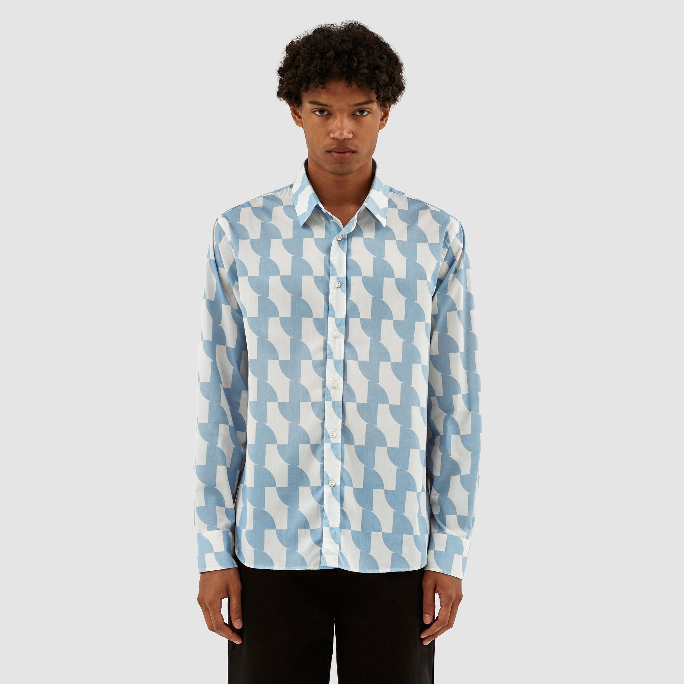 Chemise imprimée Stockton - Bleu clair/blanc