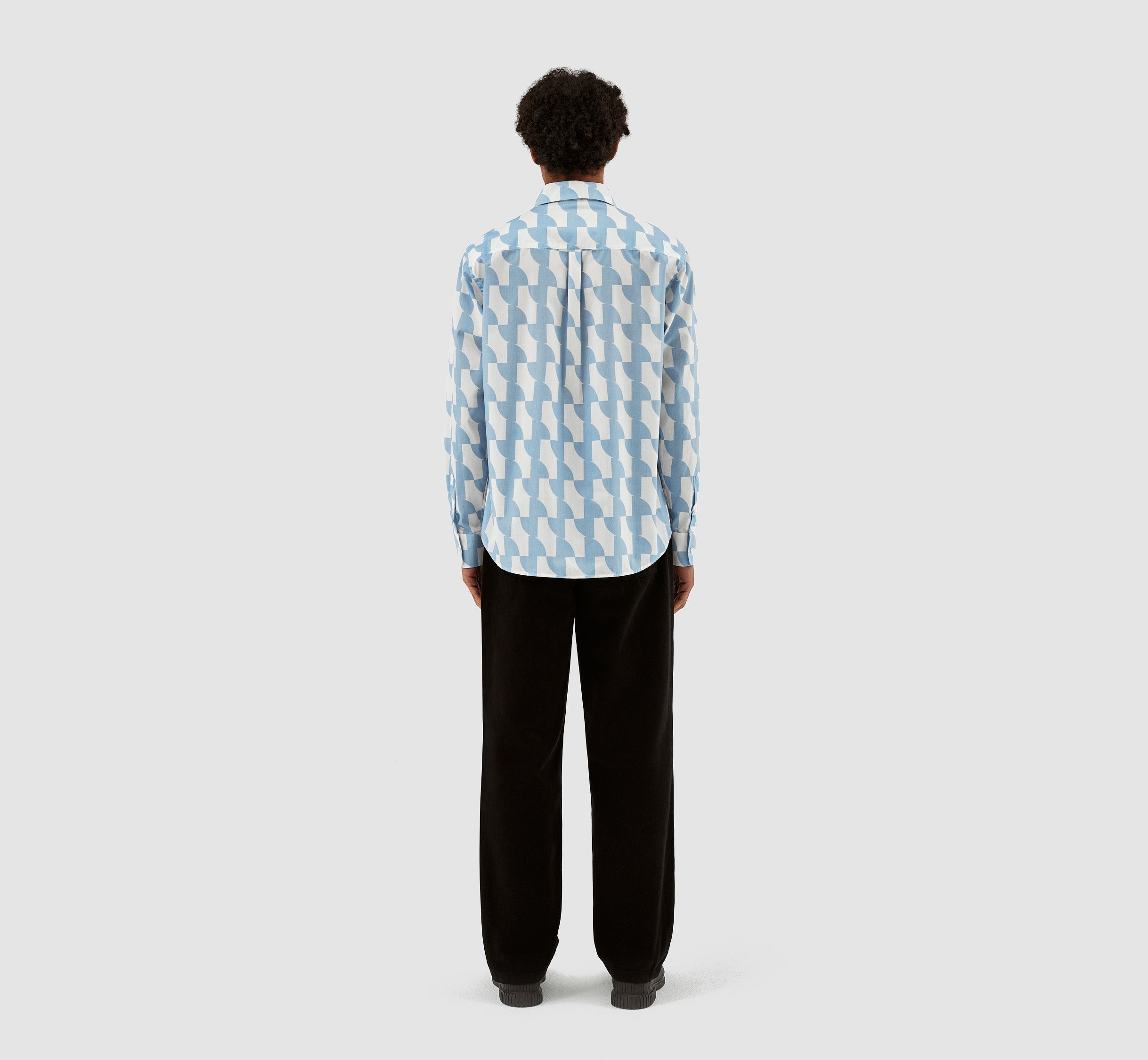 Chemise imprimée Stockton - Bleu clair/blanc
