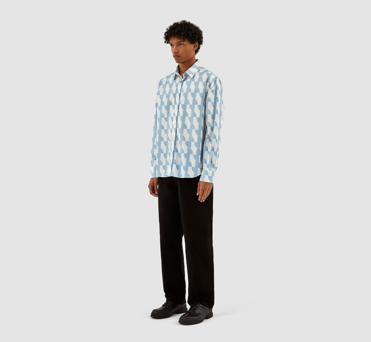Chemise imprimée Stockton - Bleu clair/blanc