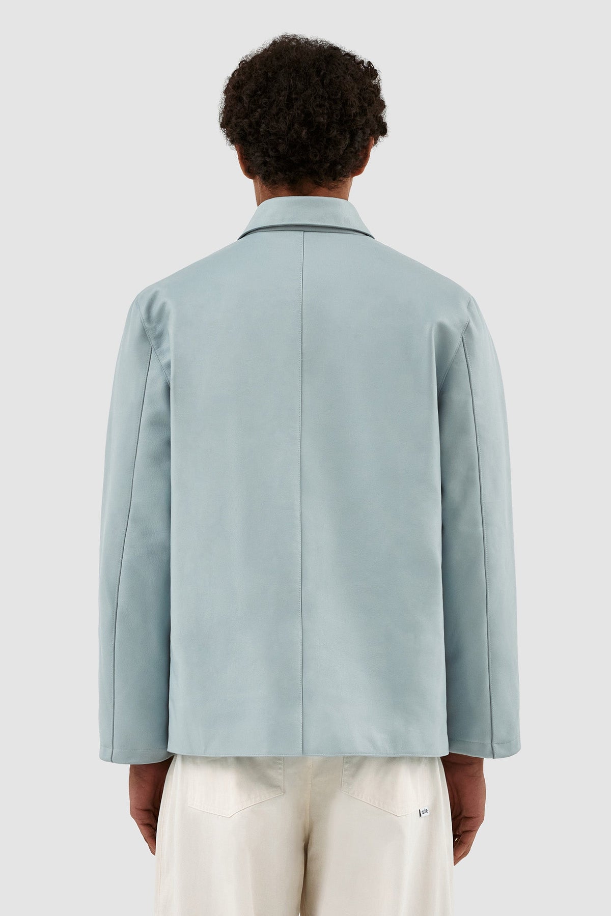 John Leather Jacket - Bleu clair