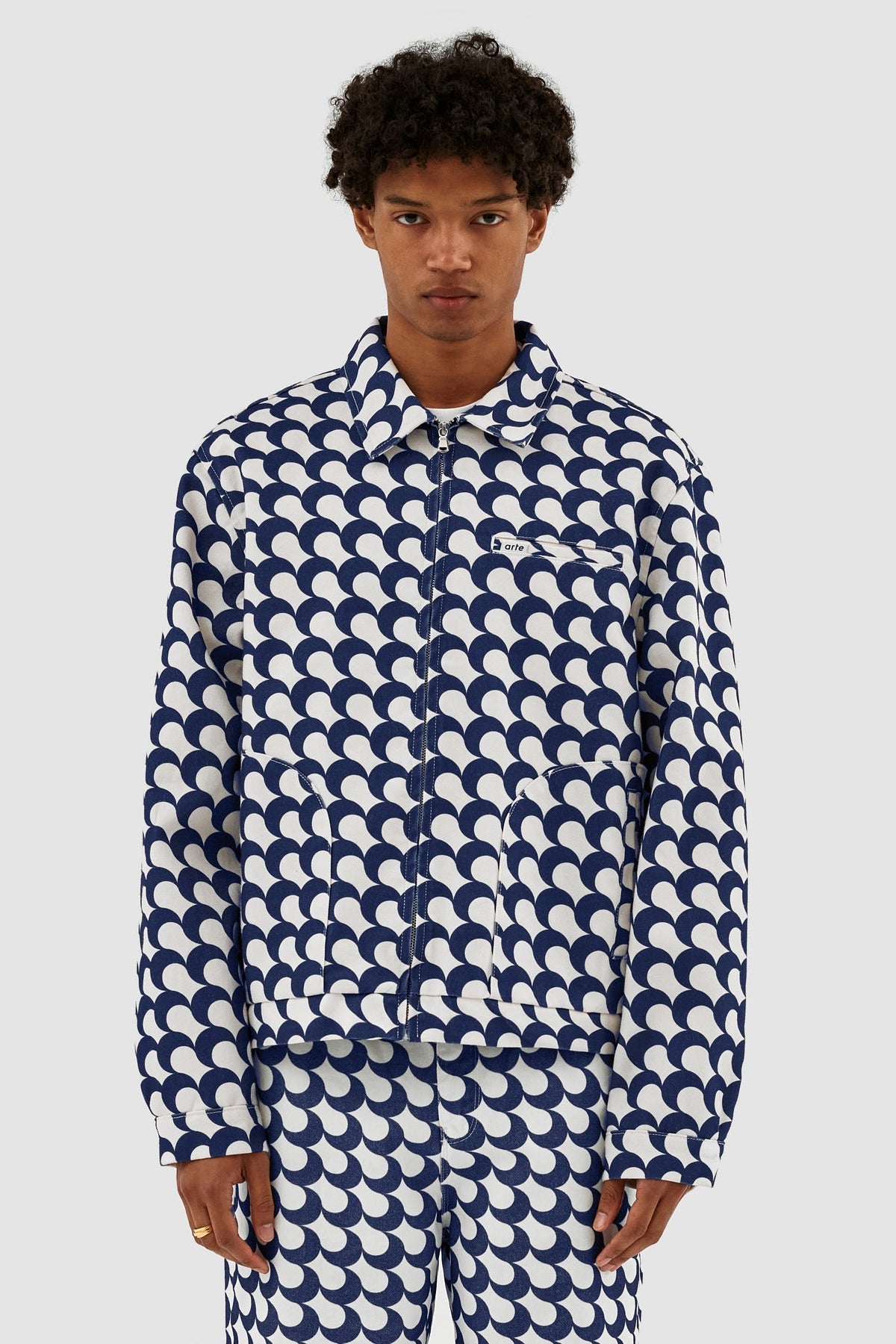 Veste Jackson imprimé Bau - Marine/Blanc