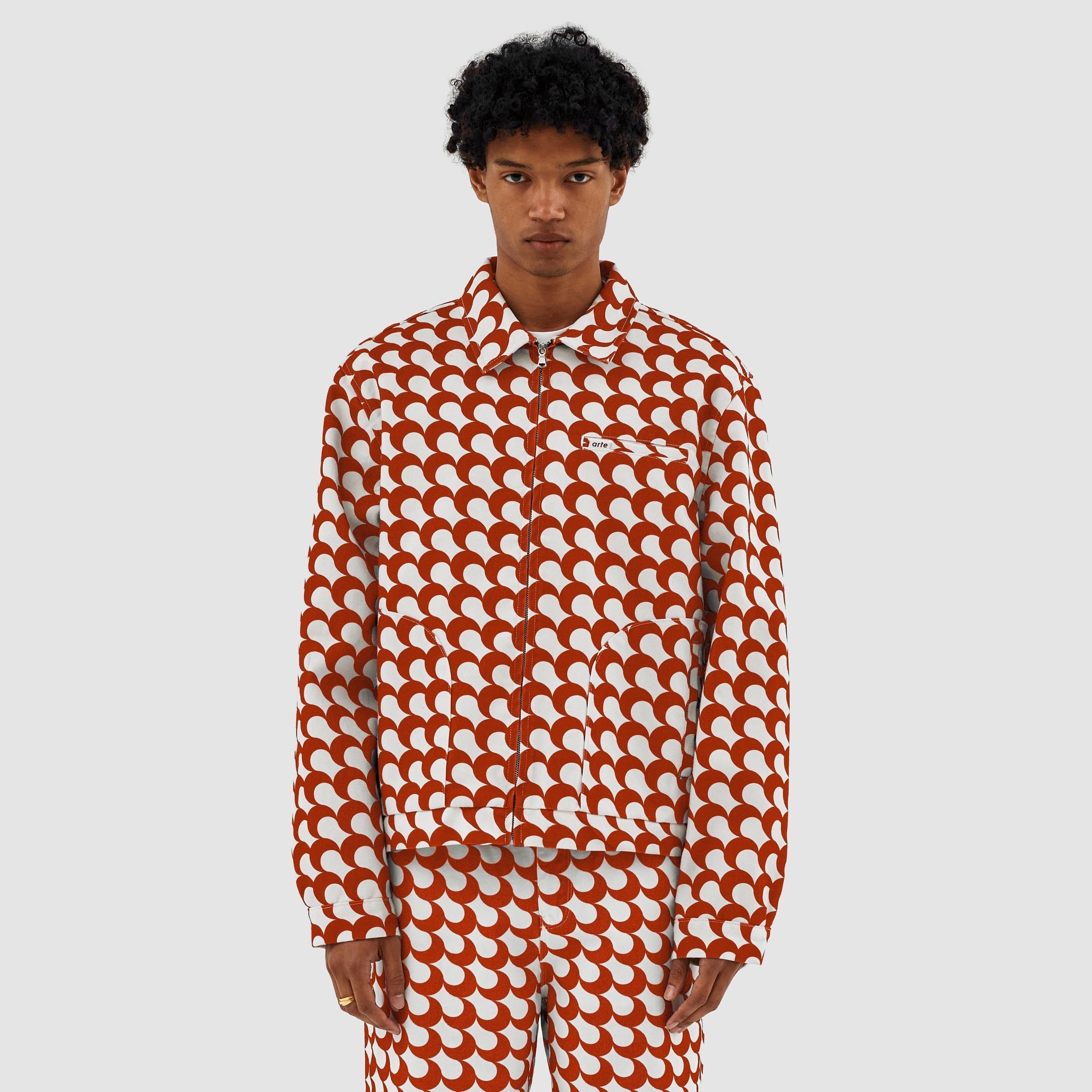 Veste Jackson Imprimé Bau - Rouge/Blanc