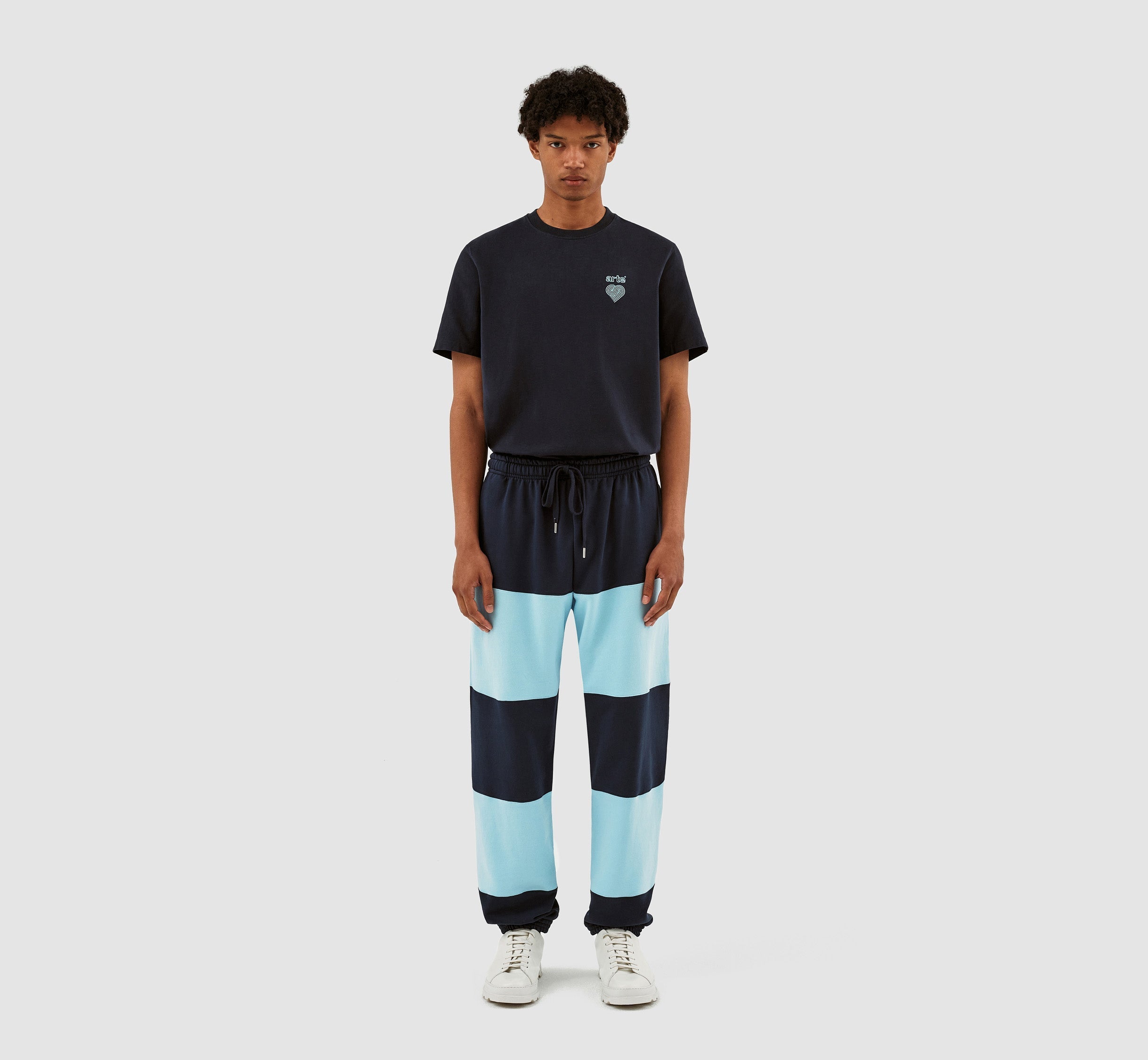 Pantalon à rayures Tristian - Marine/Bleu clair
