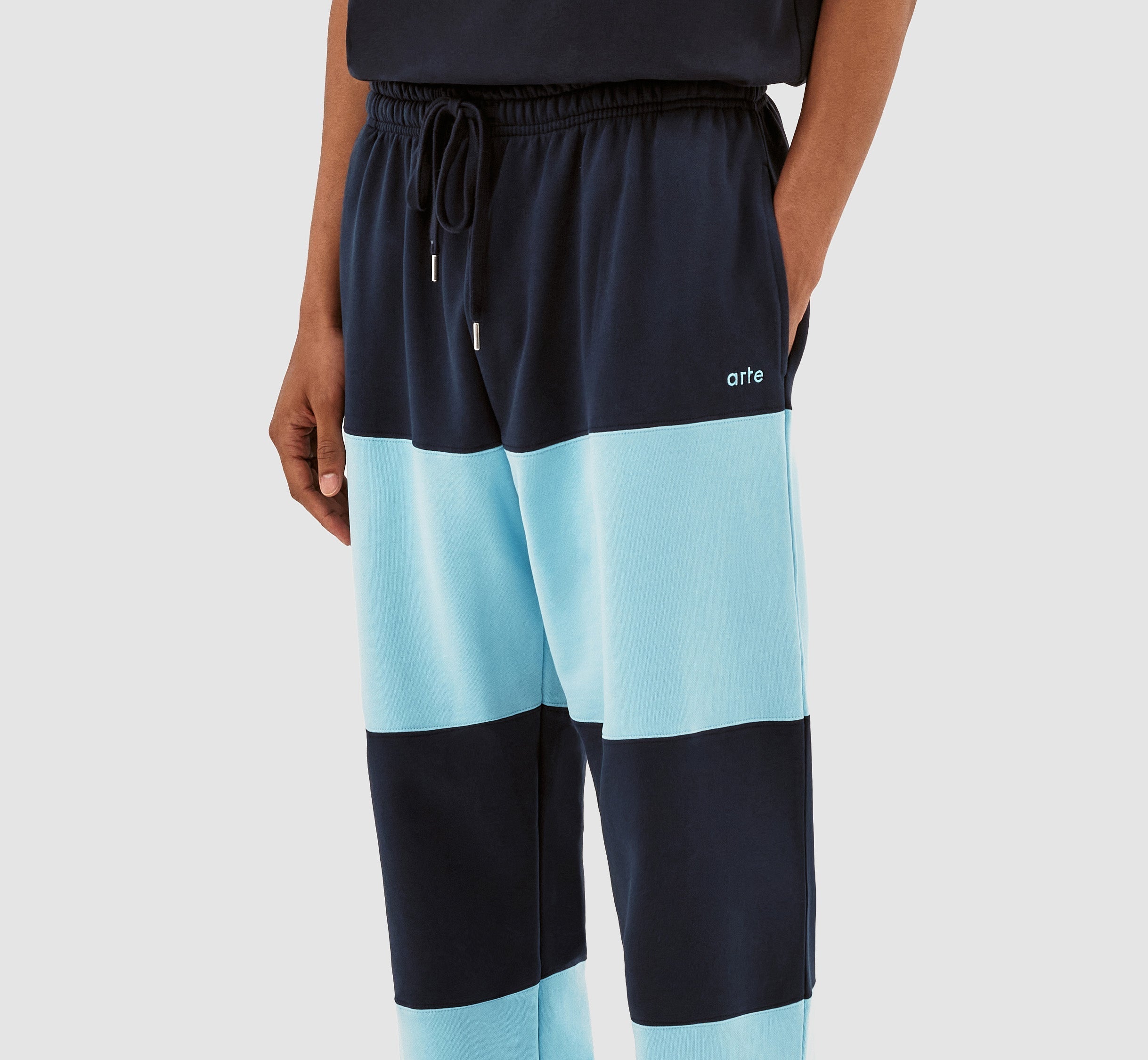 Pantalon à rayures Tristian - Marine/Bleu clair