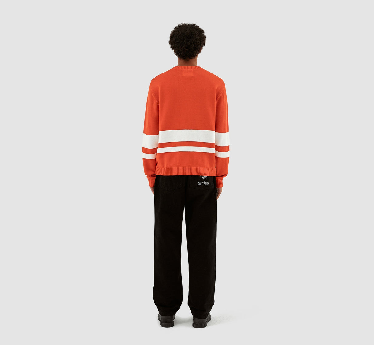 Pull en tricot rayé - Rouge/Blanc