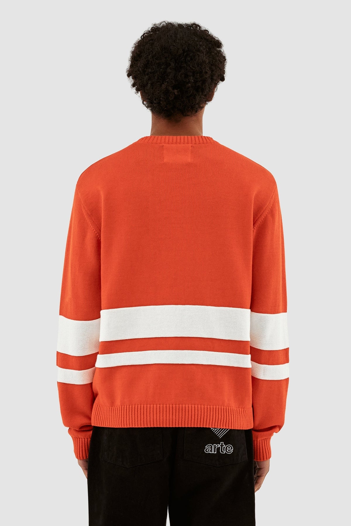 Pull en tricot rayé - Rouge/Blanc