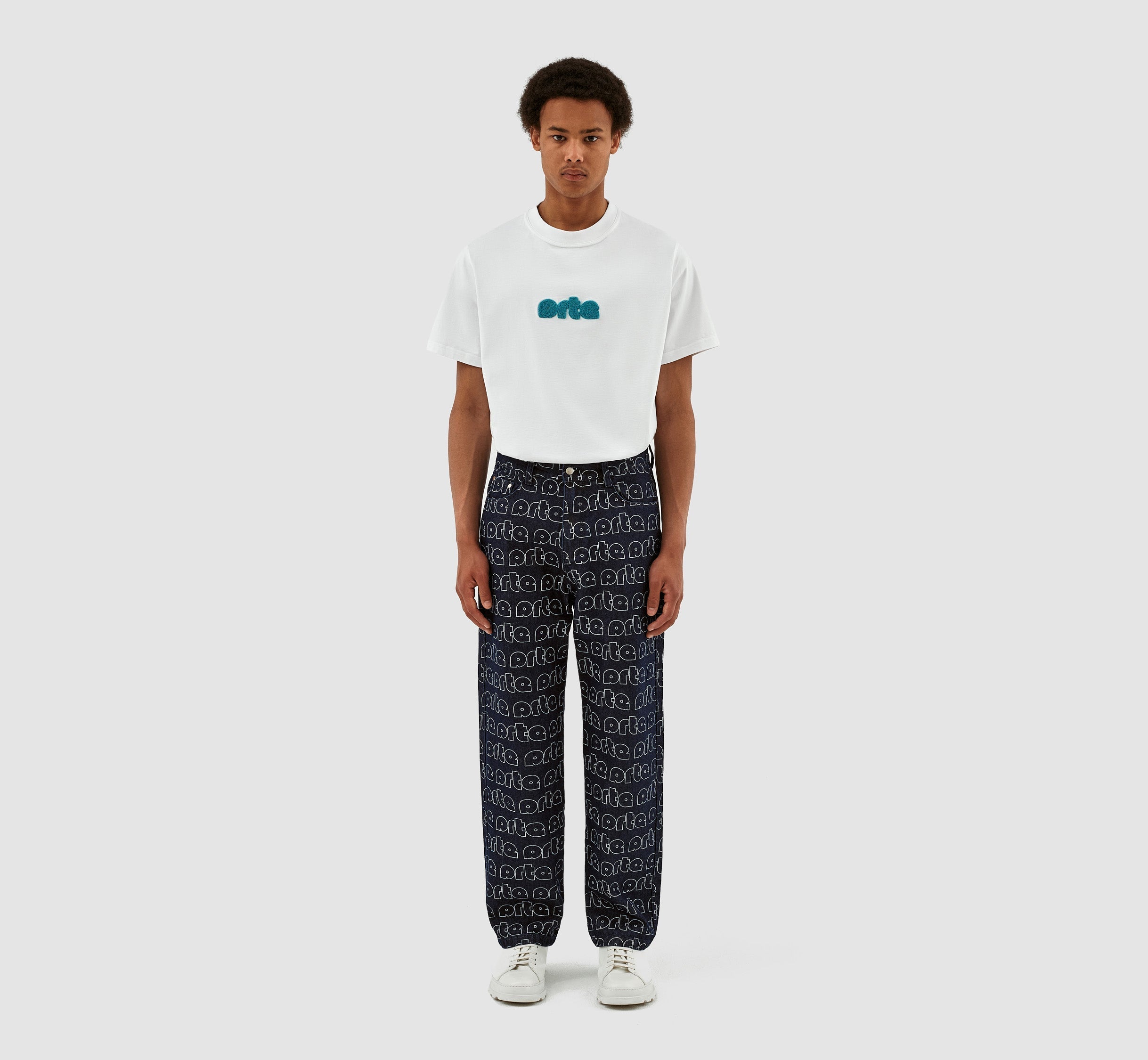 Pantalon Paul Allover Logo - Bleu/Blanc