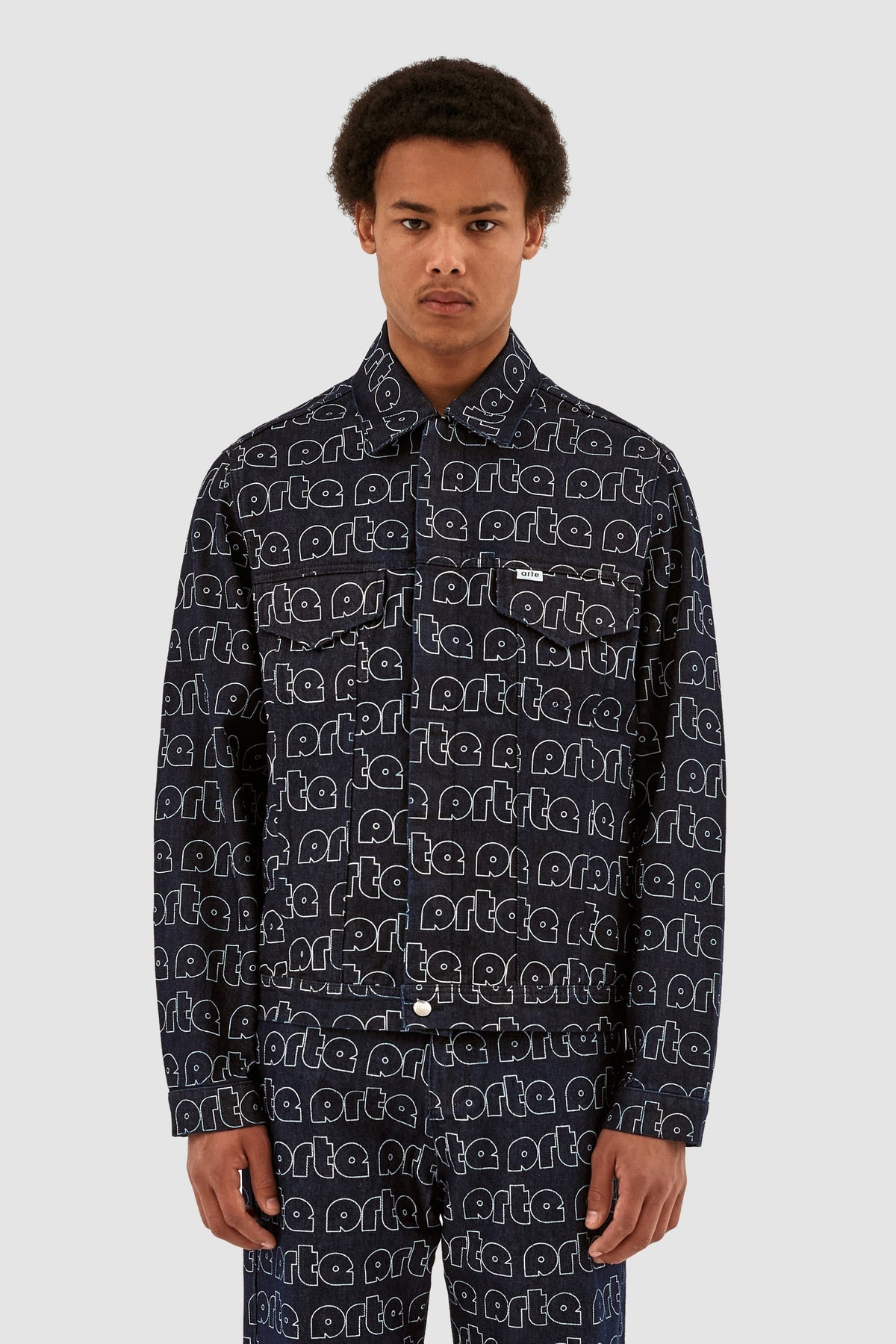Veste Jackson avec logo Allover - Bleu/Blanc