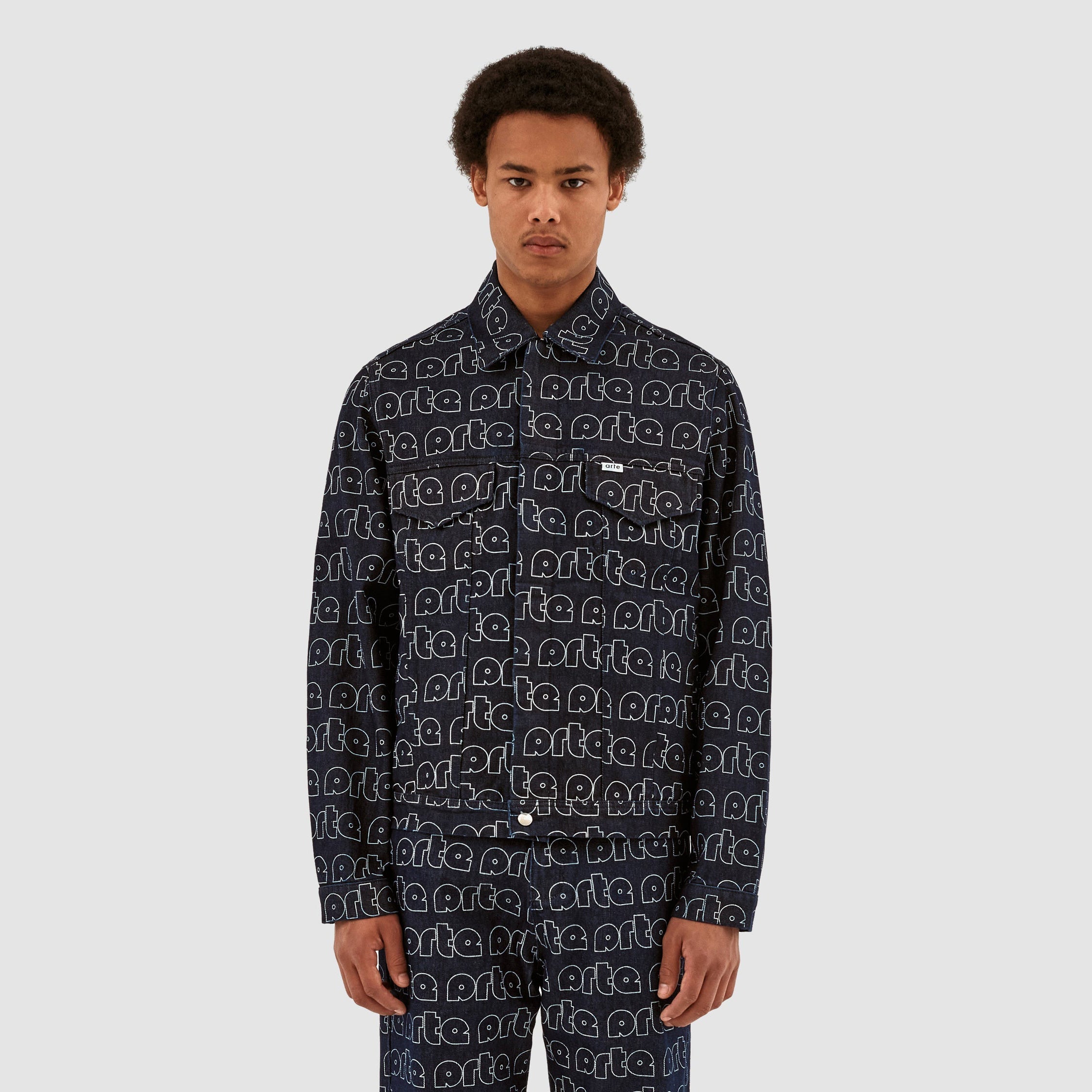 Veste Jackson avec logo Allover - Bleu/Blanc