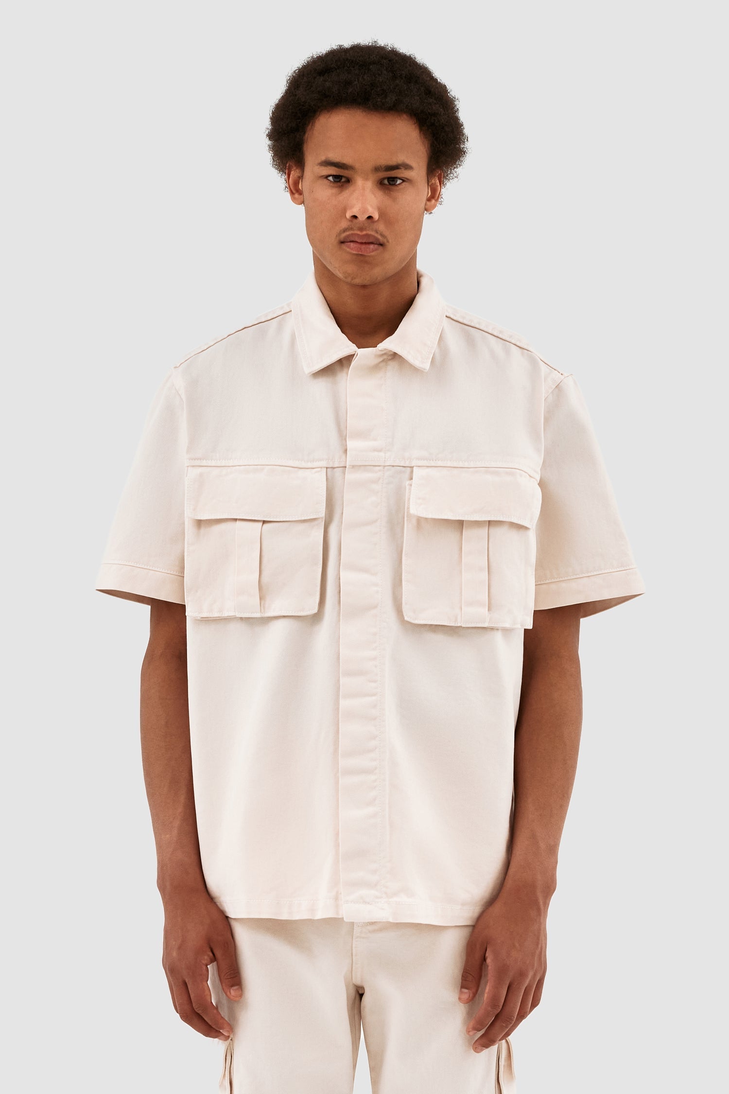 Chemise à poche Peter Detail - Crème