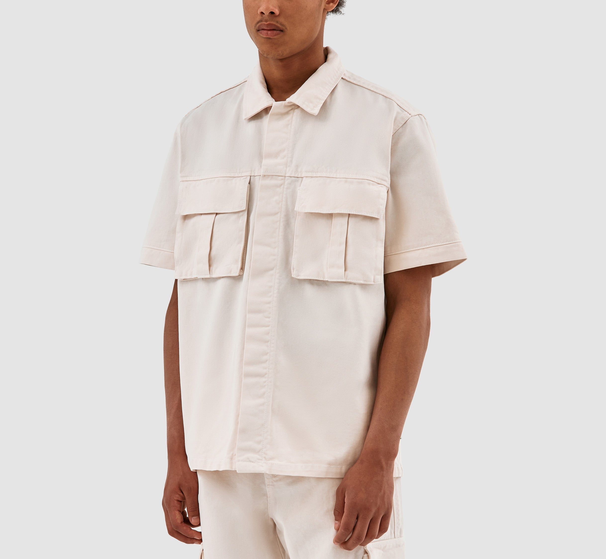Chemise à poche Peter Detail - Crème