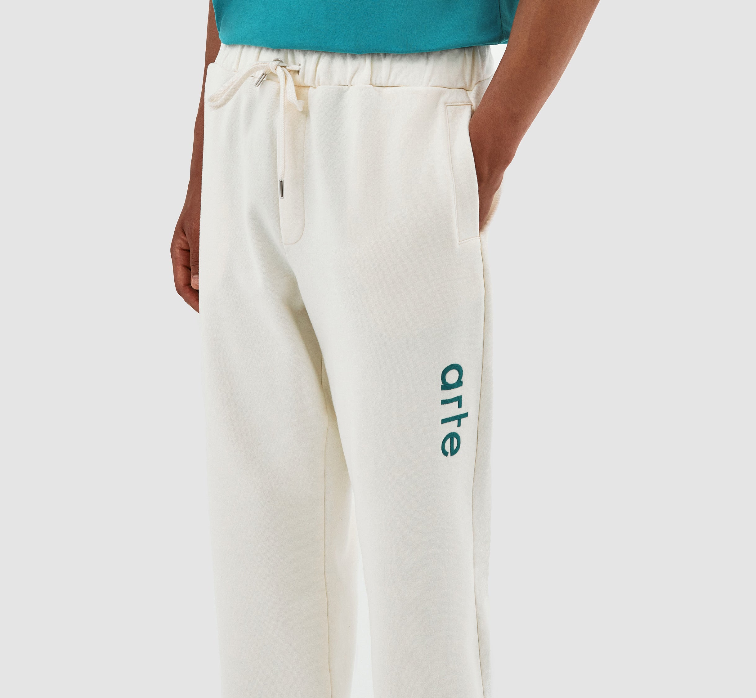 Pantalon à logo latéral Tristian - Crème