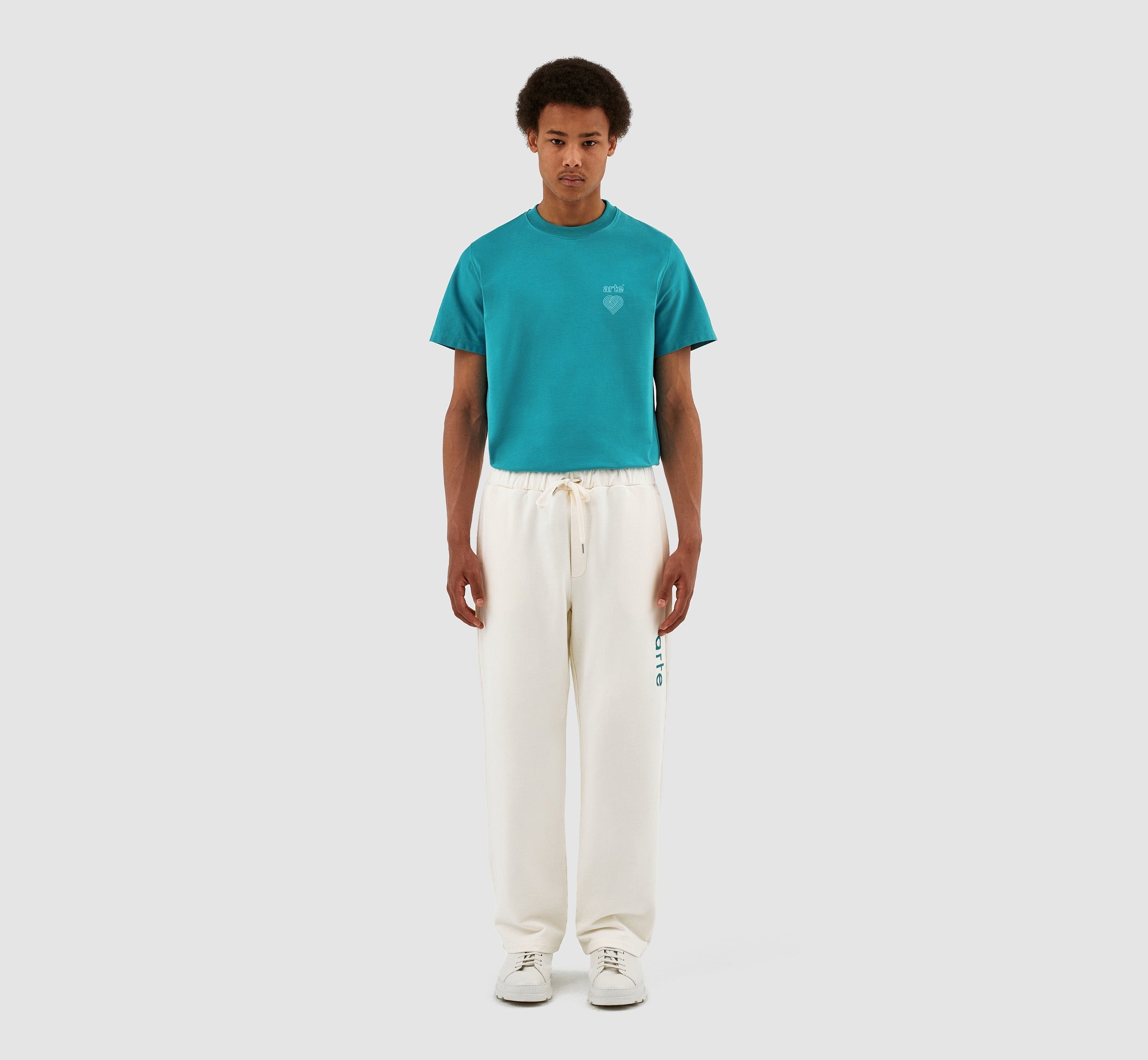 Pantalon à logo latéral Tristian - Crème