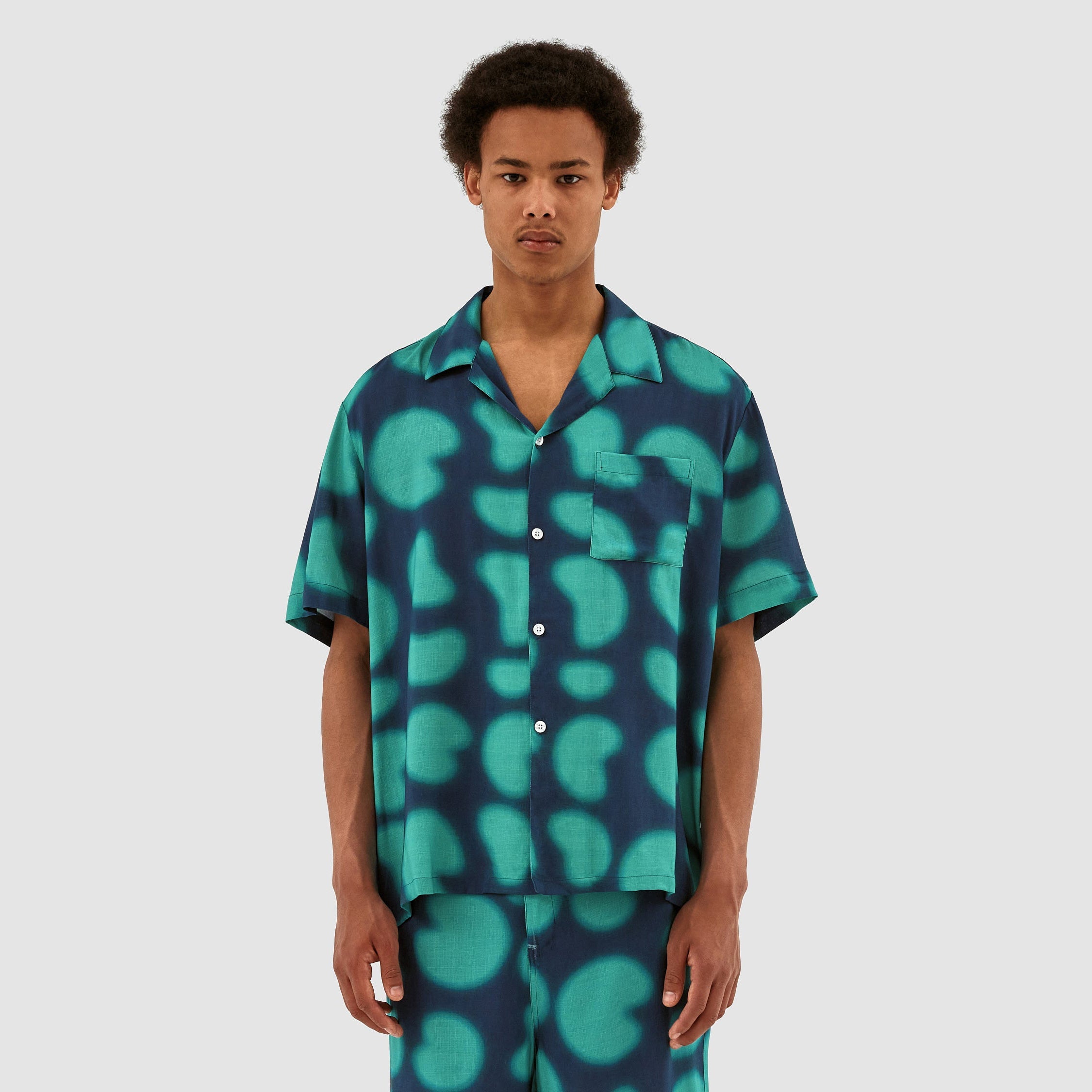Chemise imprimée Scottie - Marine/Vert