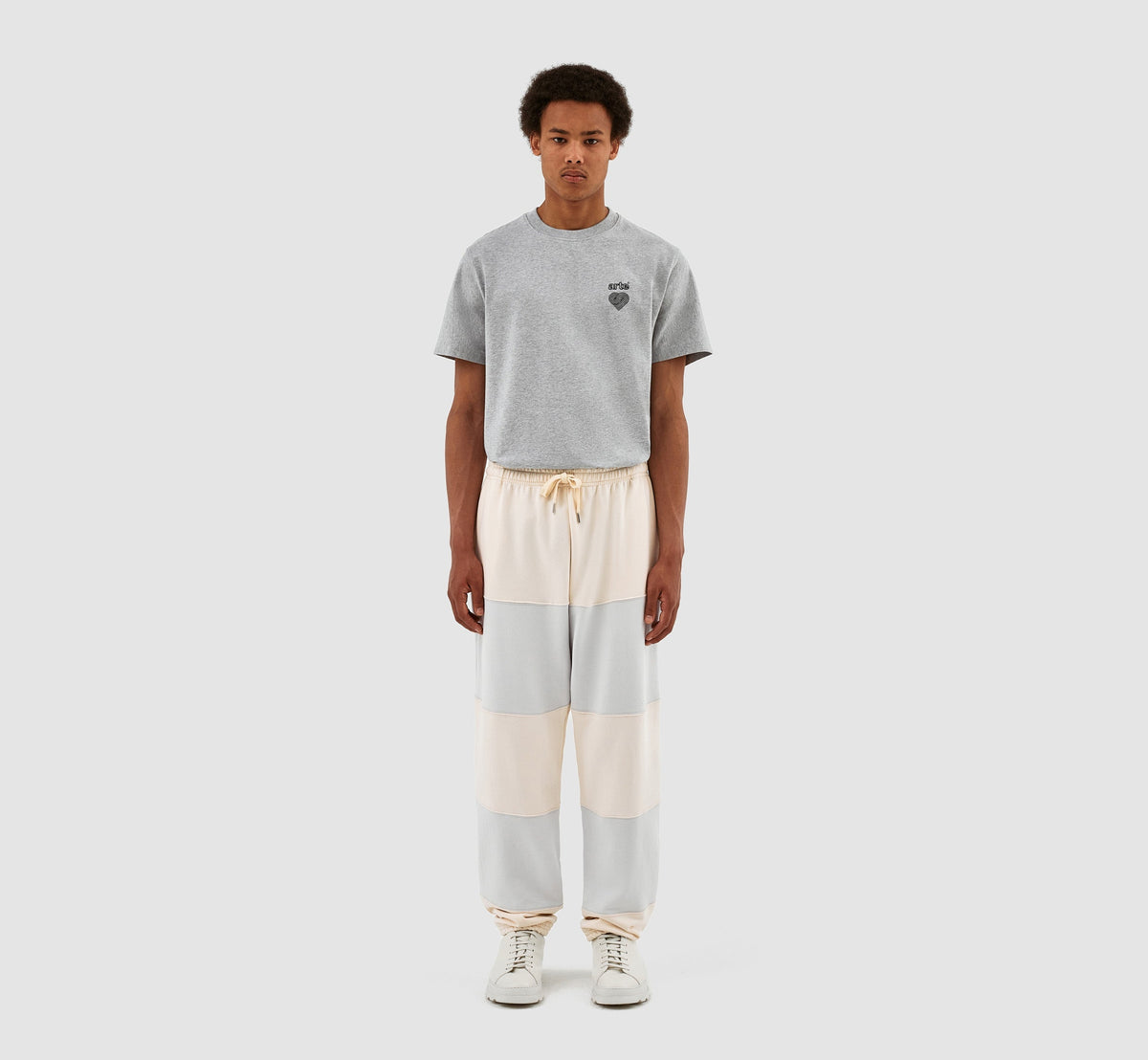 Pantalon à rayures Tristian - Crème/Gris clair