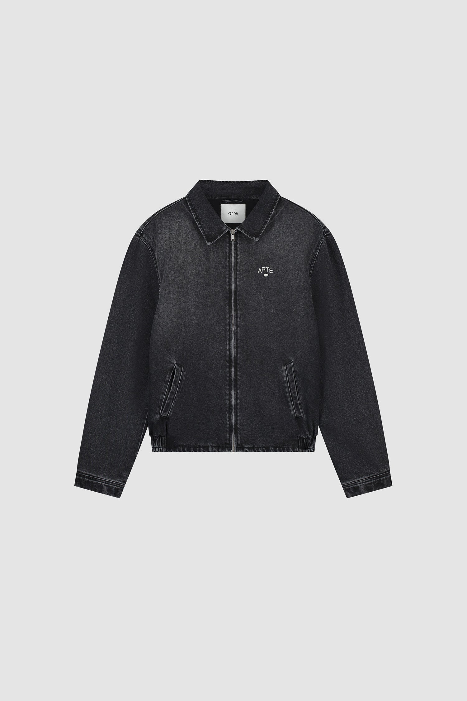 Veste classique en denim délavé - Noir