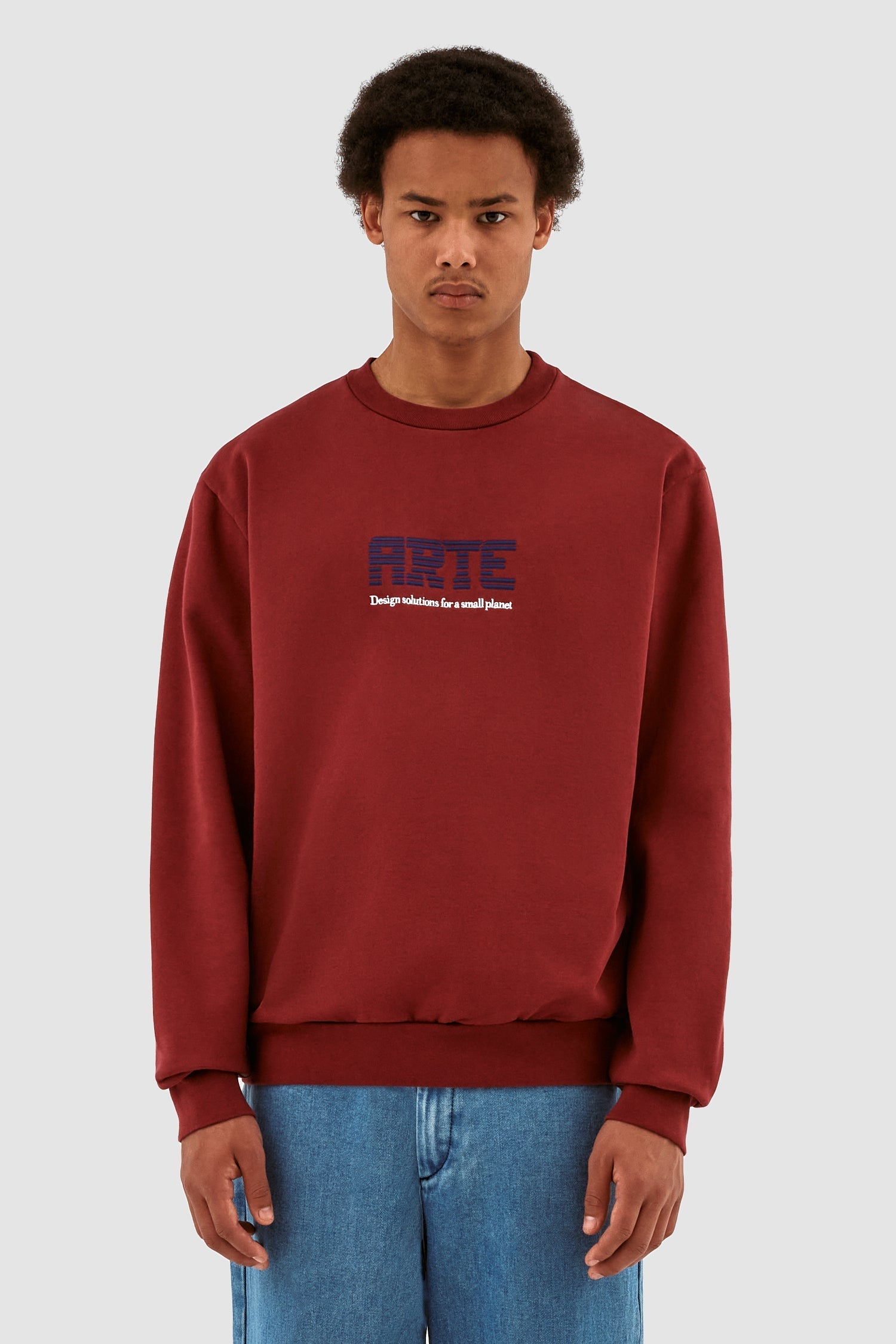 Clarck Block Logo Crewneck - Bordeaux