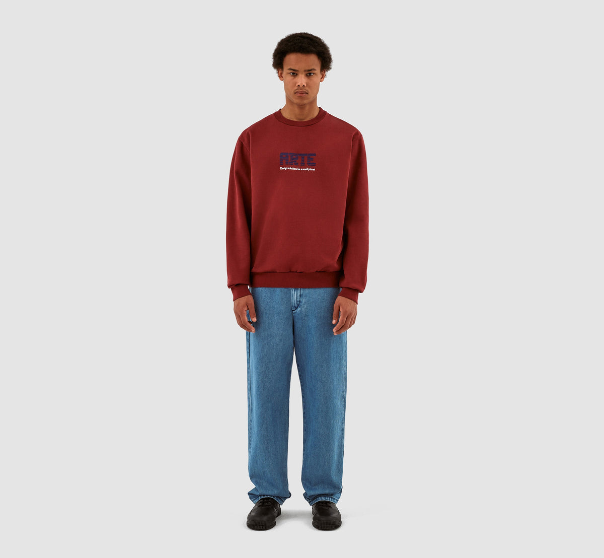 Clarck Block Logo Crewneck - Bordeaux