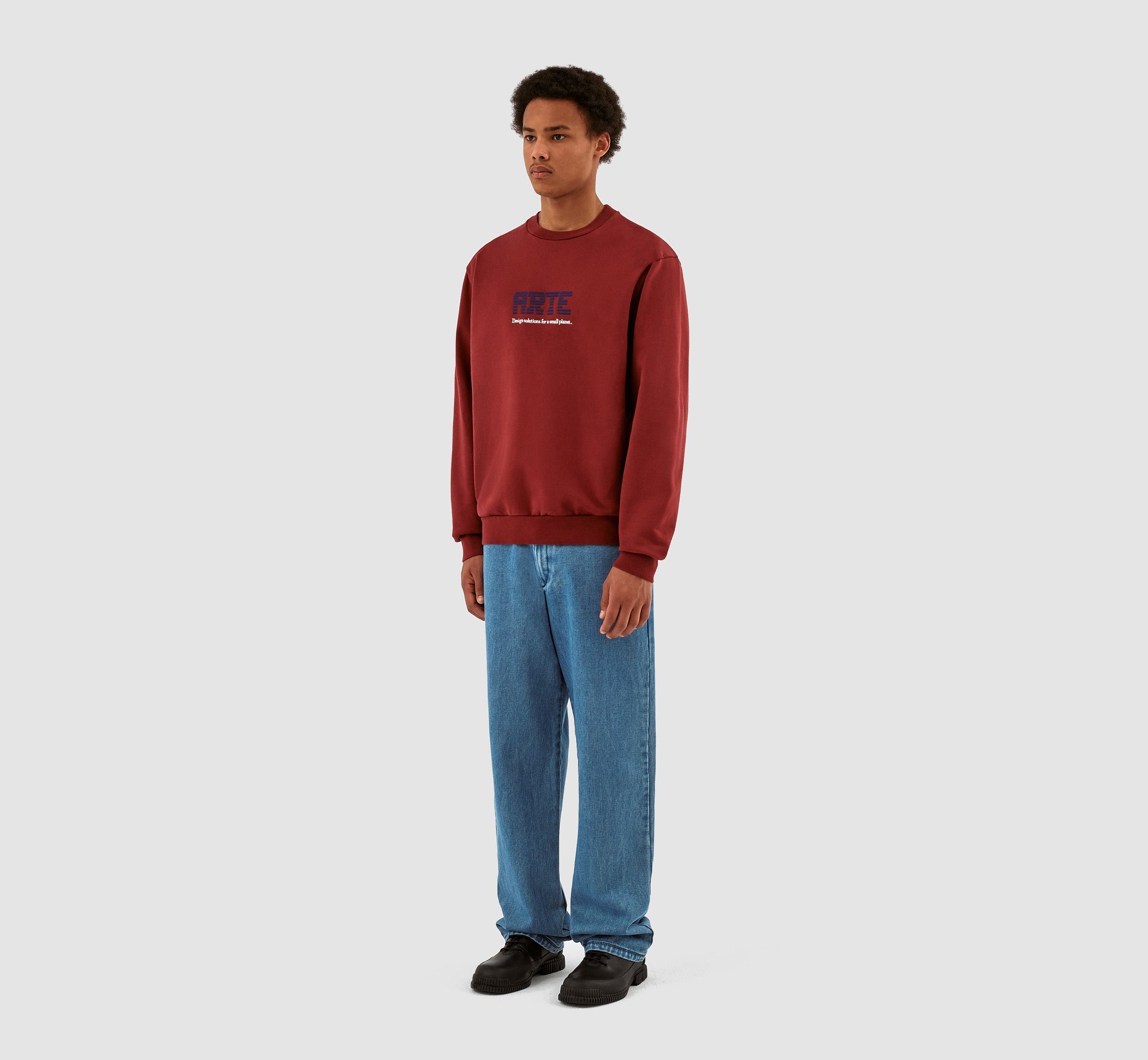 Clarck Block Logo Crewneck - Bordeaux