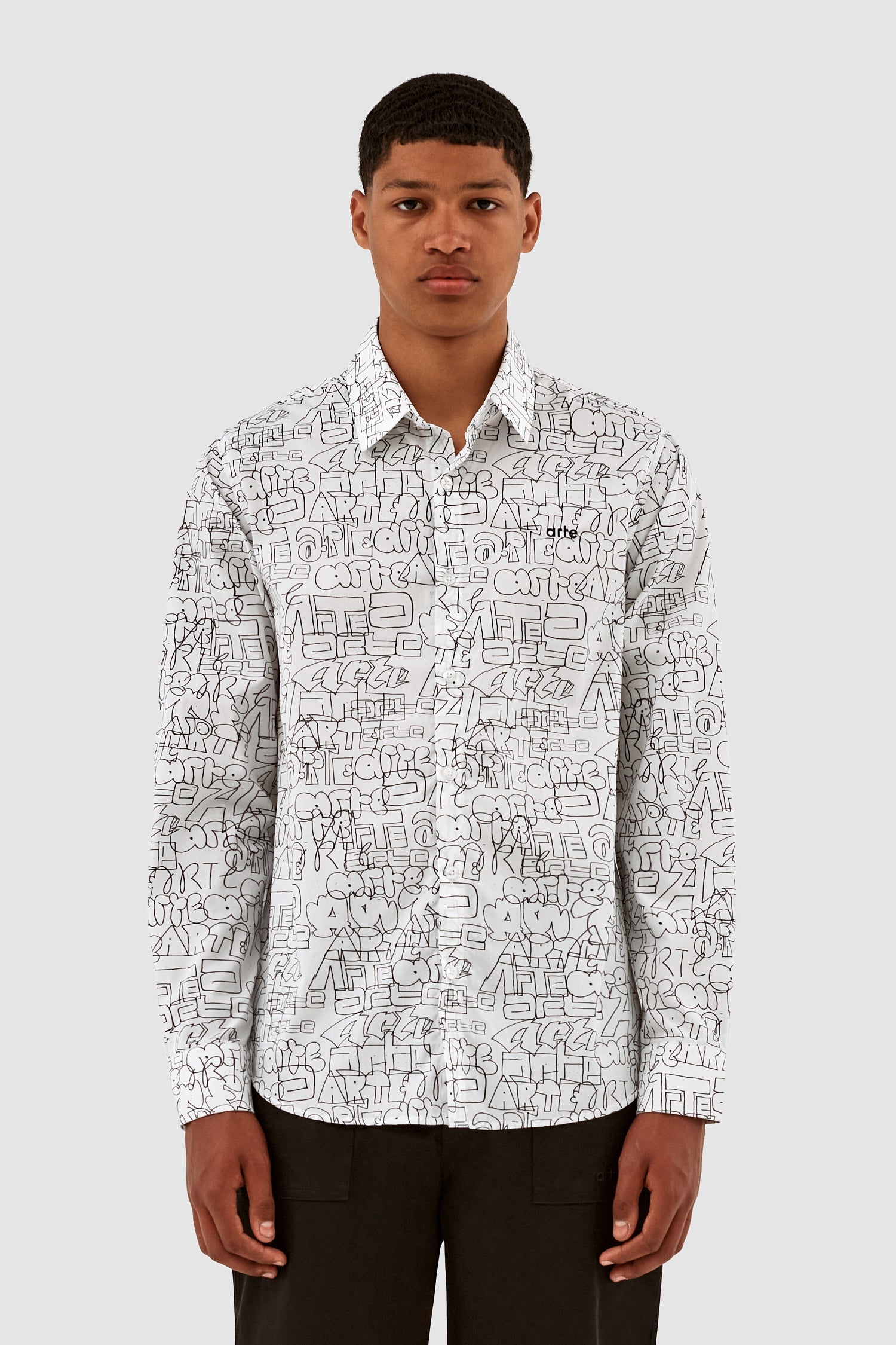 Chemise Stockton avec logo Allover - Blanc/Noir
