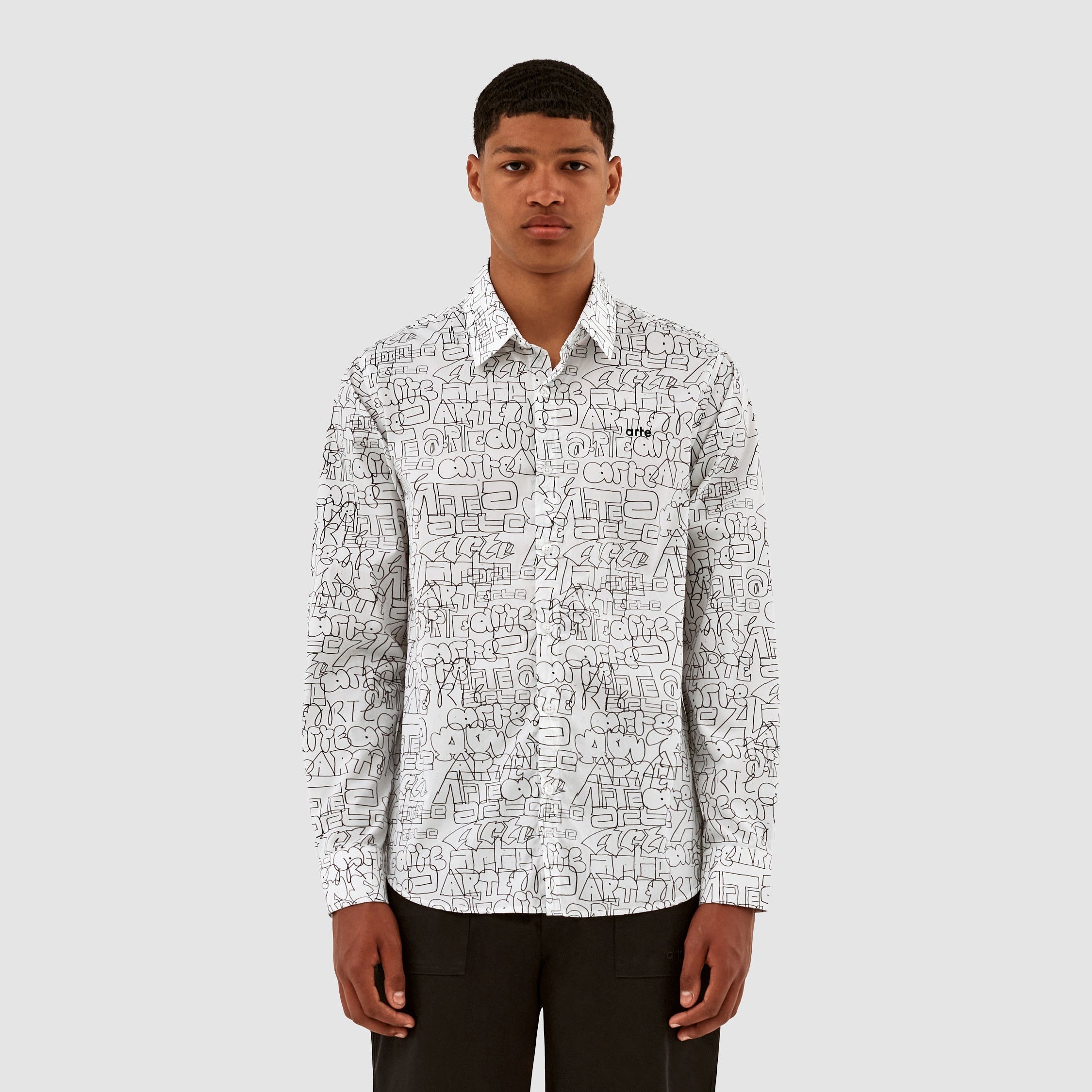 Chemise Stockton avec logo Allover - Blanc/Noir