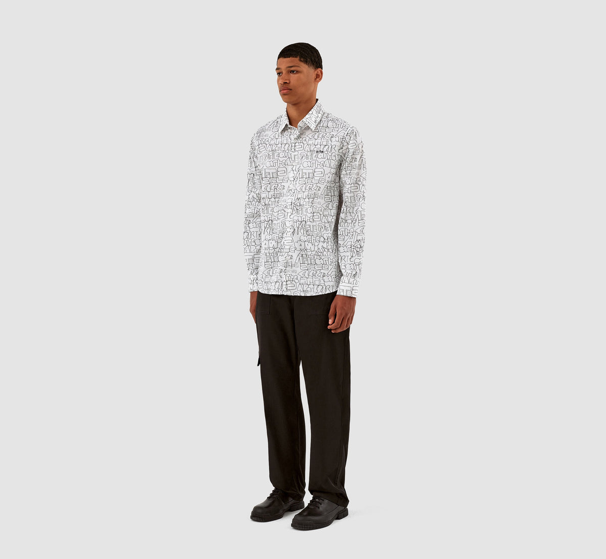 Chemise Stockton avec logo Allover - Blanc/Noir