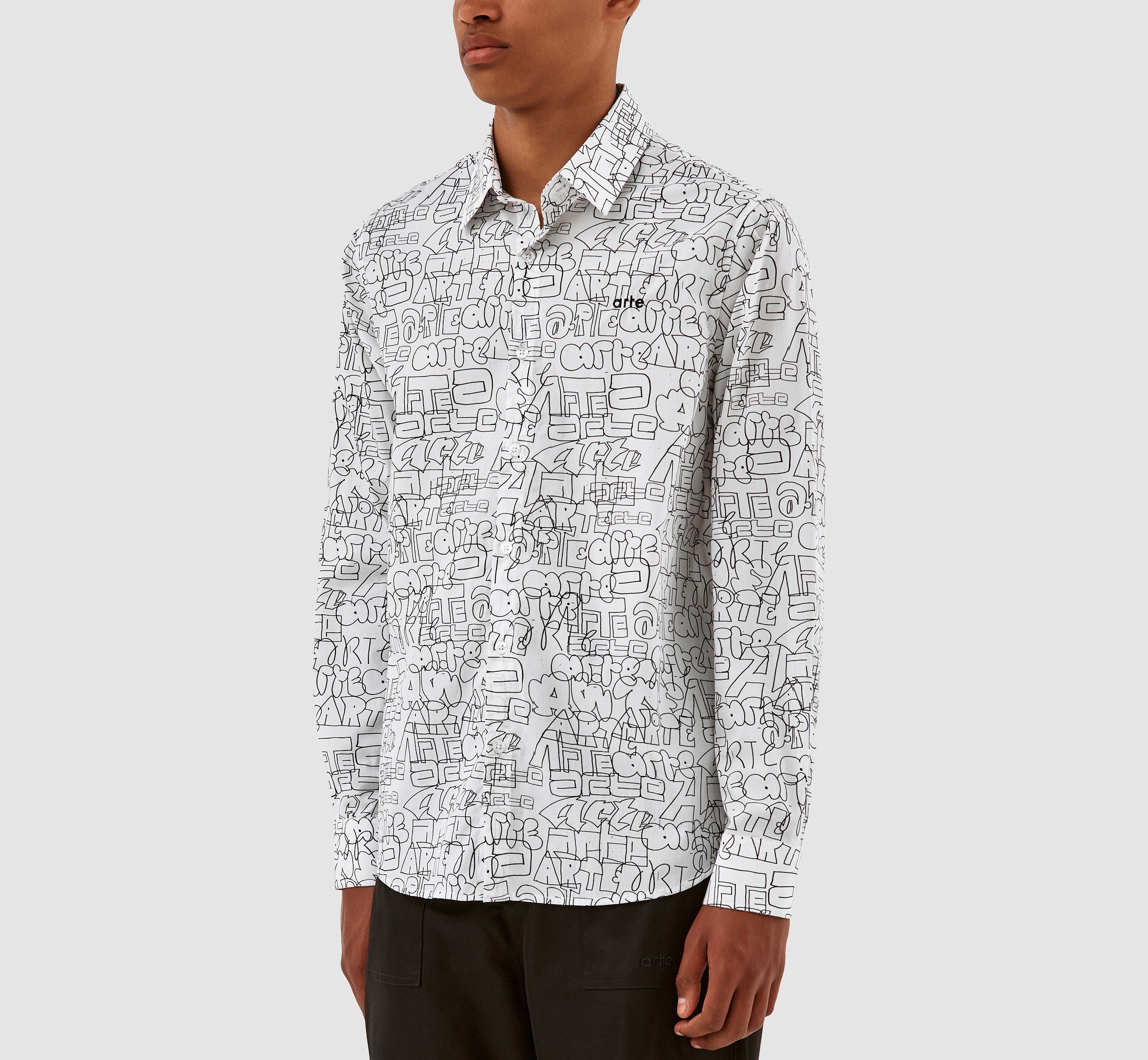 Chemise Stockton avec logo Allover - Blanc/Noir
