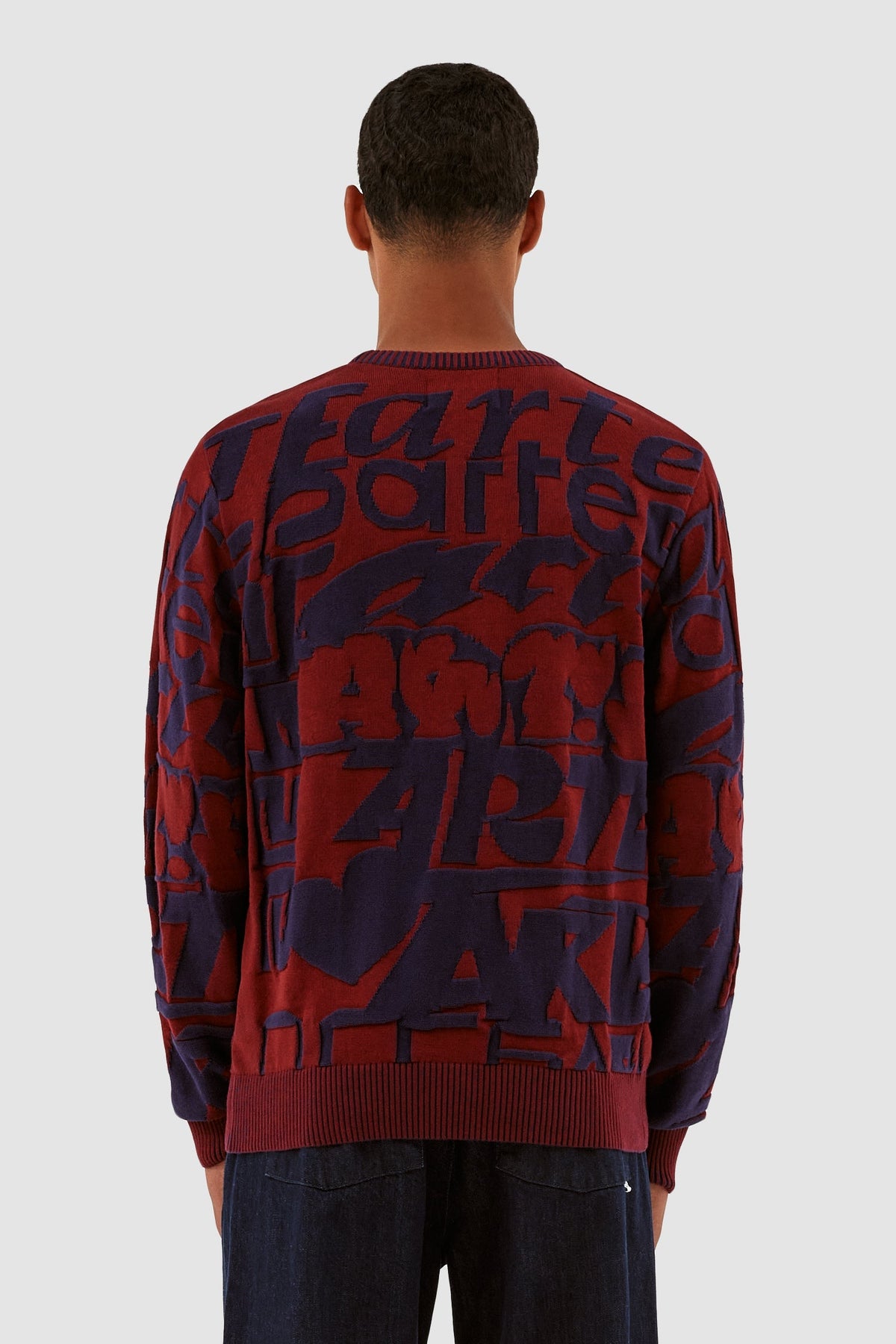 Kobe Allover Tag Knit - Bordeaux/Navy