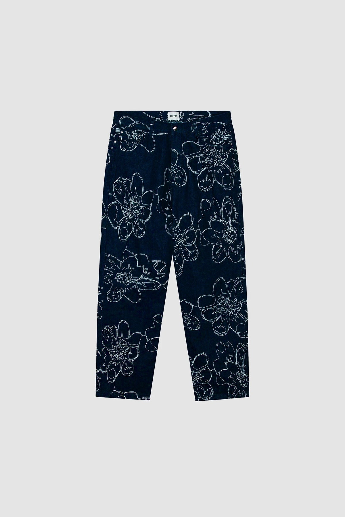 Pantalon à points de fleurs - Marine