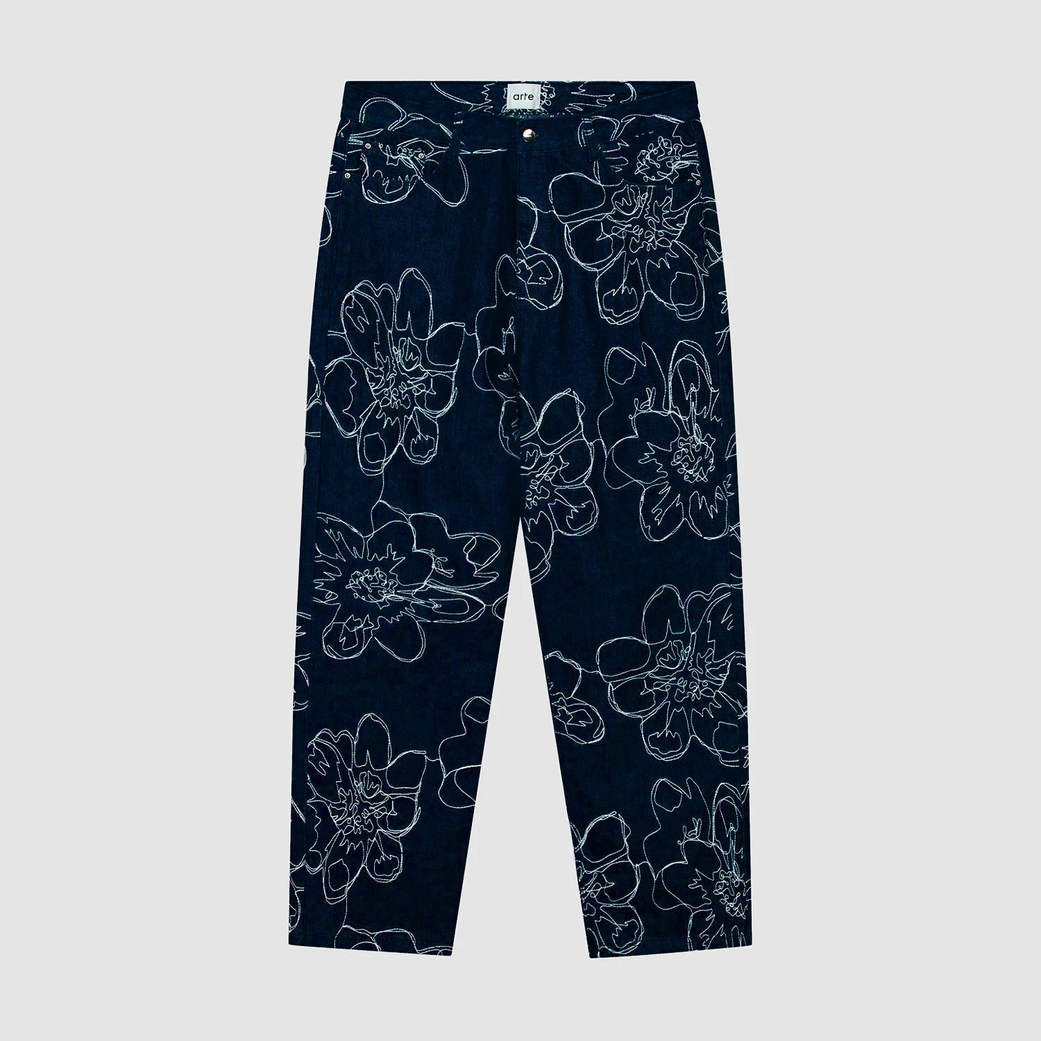 Pantalon à points de fleurs - Marine