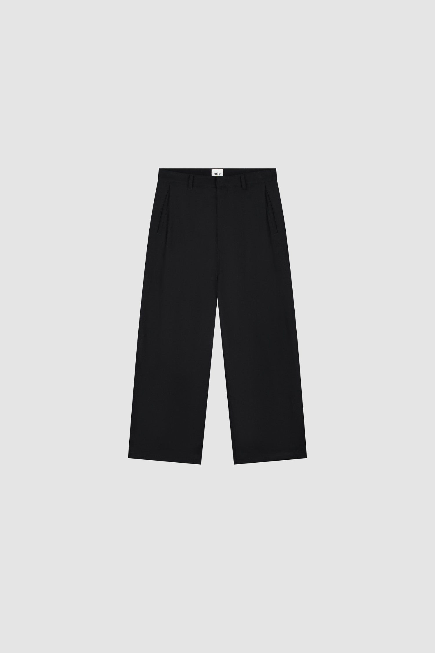 Pantalon de galerie plissé en laine - Noir