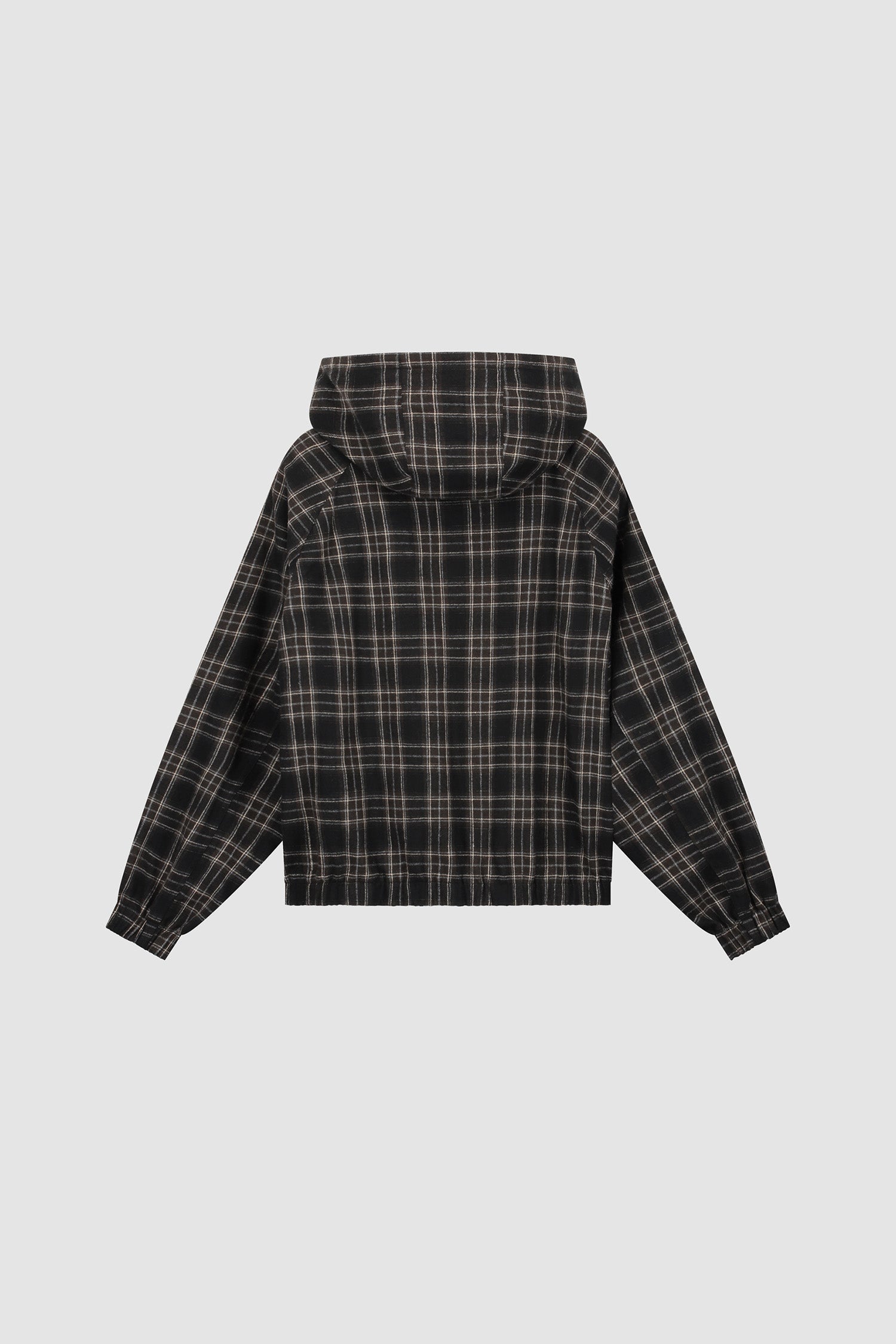 Veste réversible à capuche à carreaux - Noire