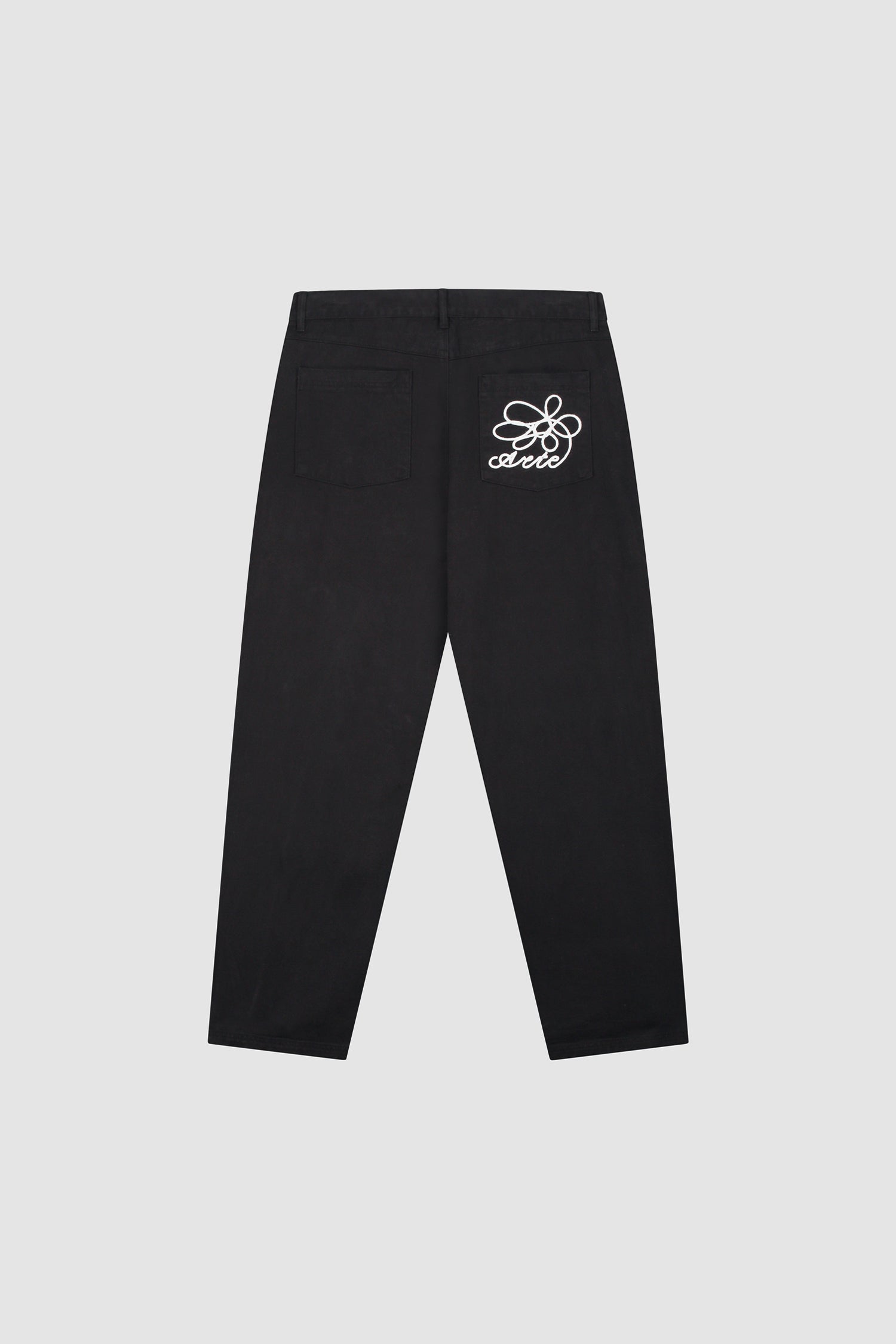 Pantalon à poches brodées - Noir