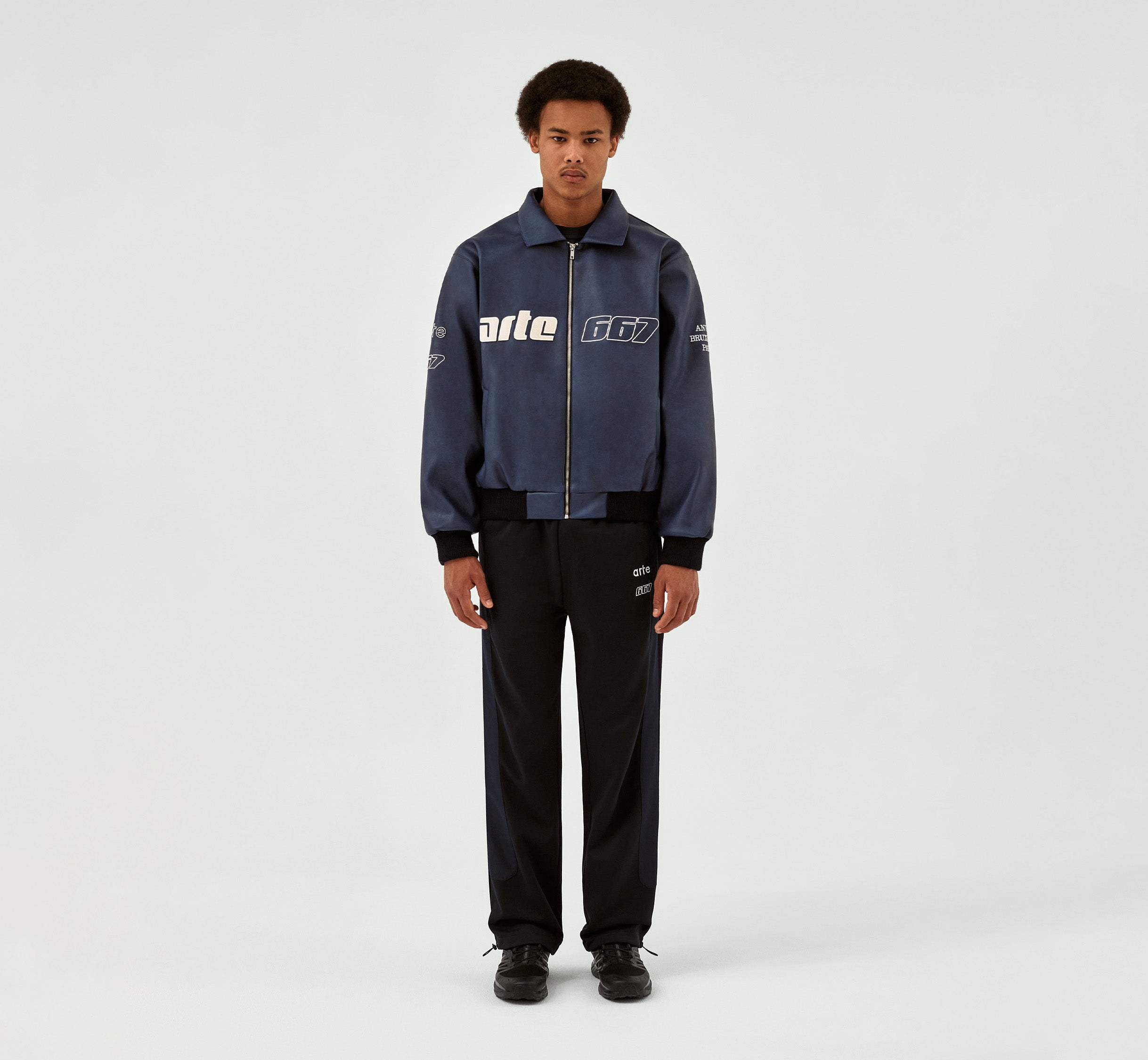 667 Veste en cuir - Marine