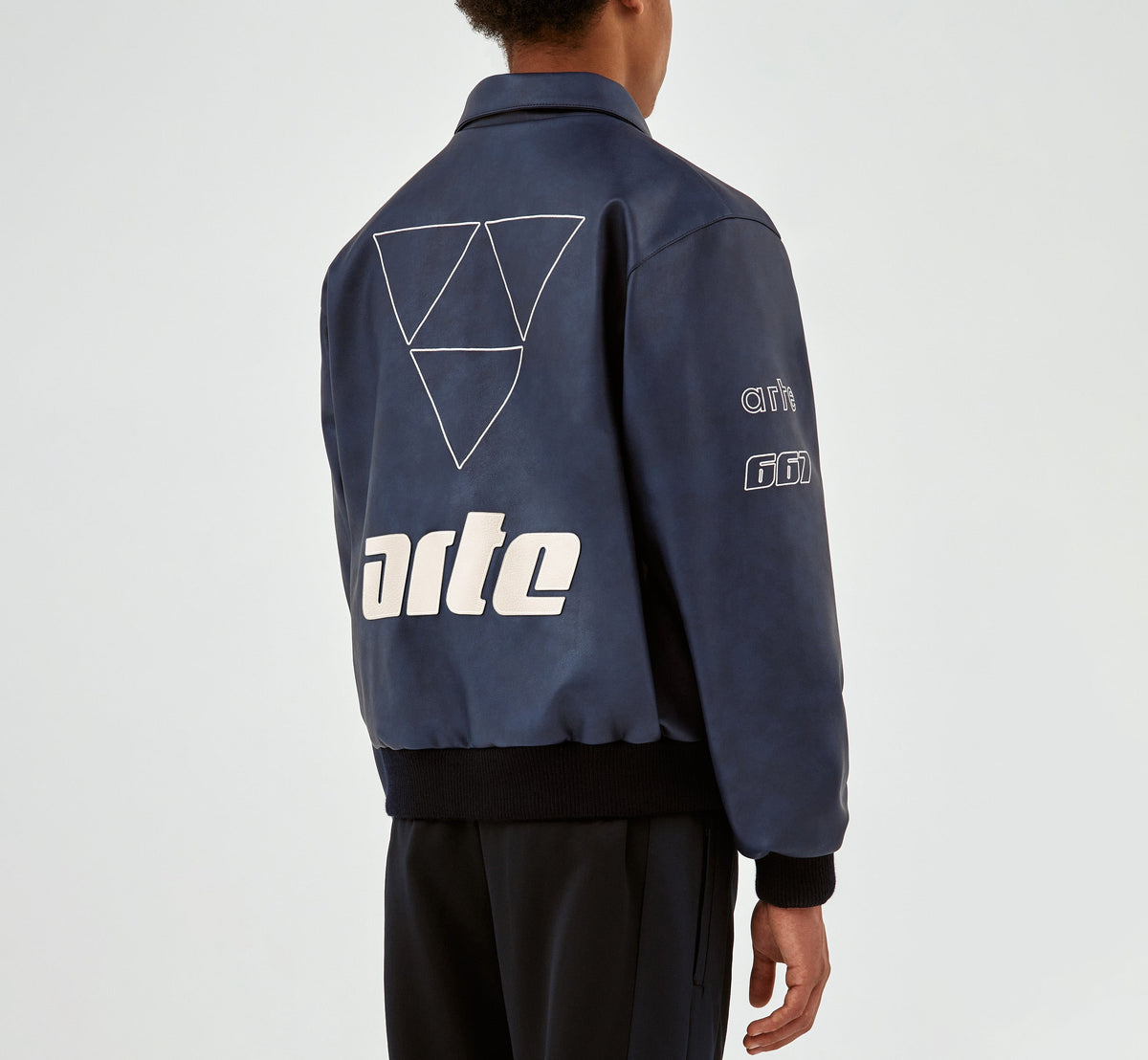 667 Veste en cuir - Marine