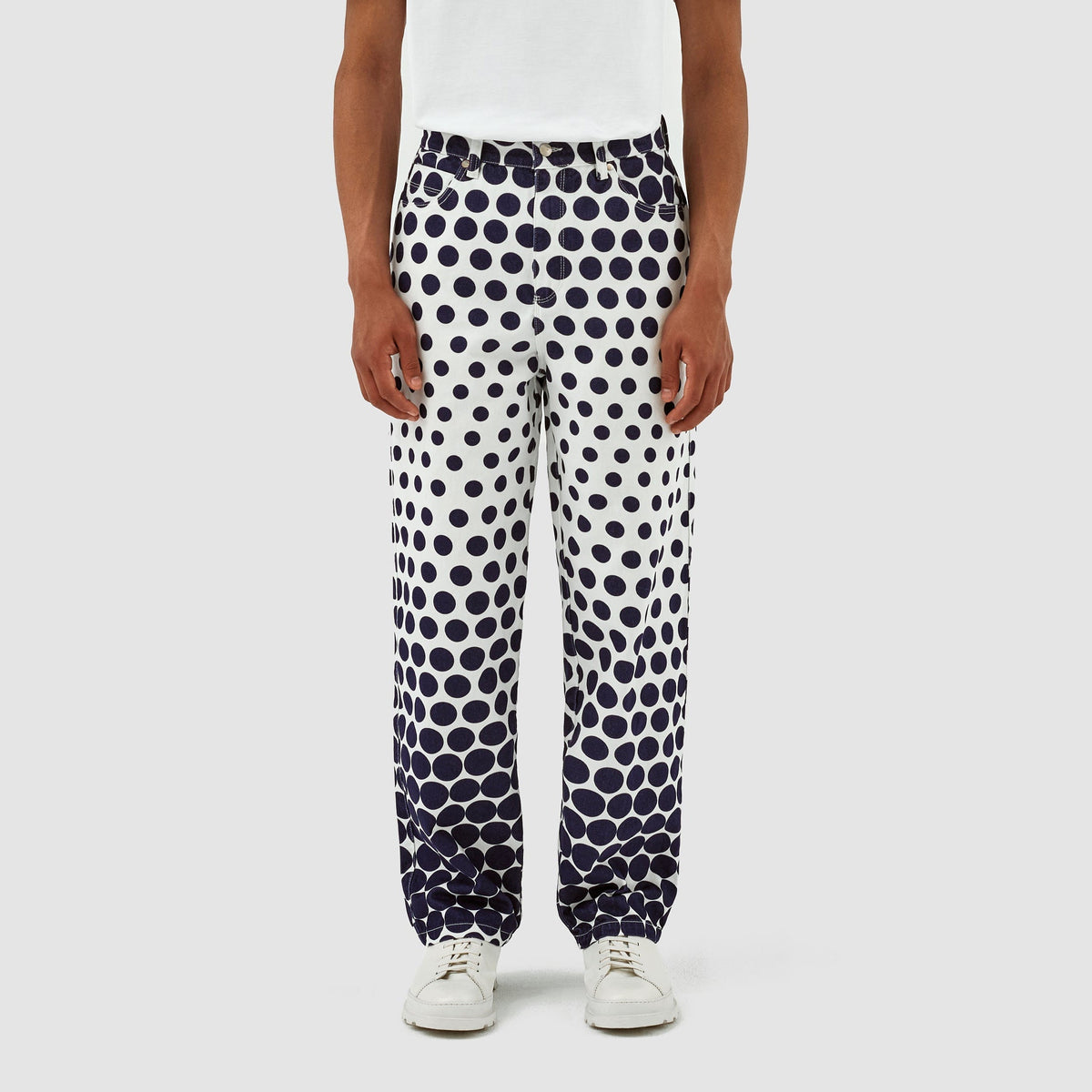 Pantalon à pois Paul - Marine/Blanc