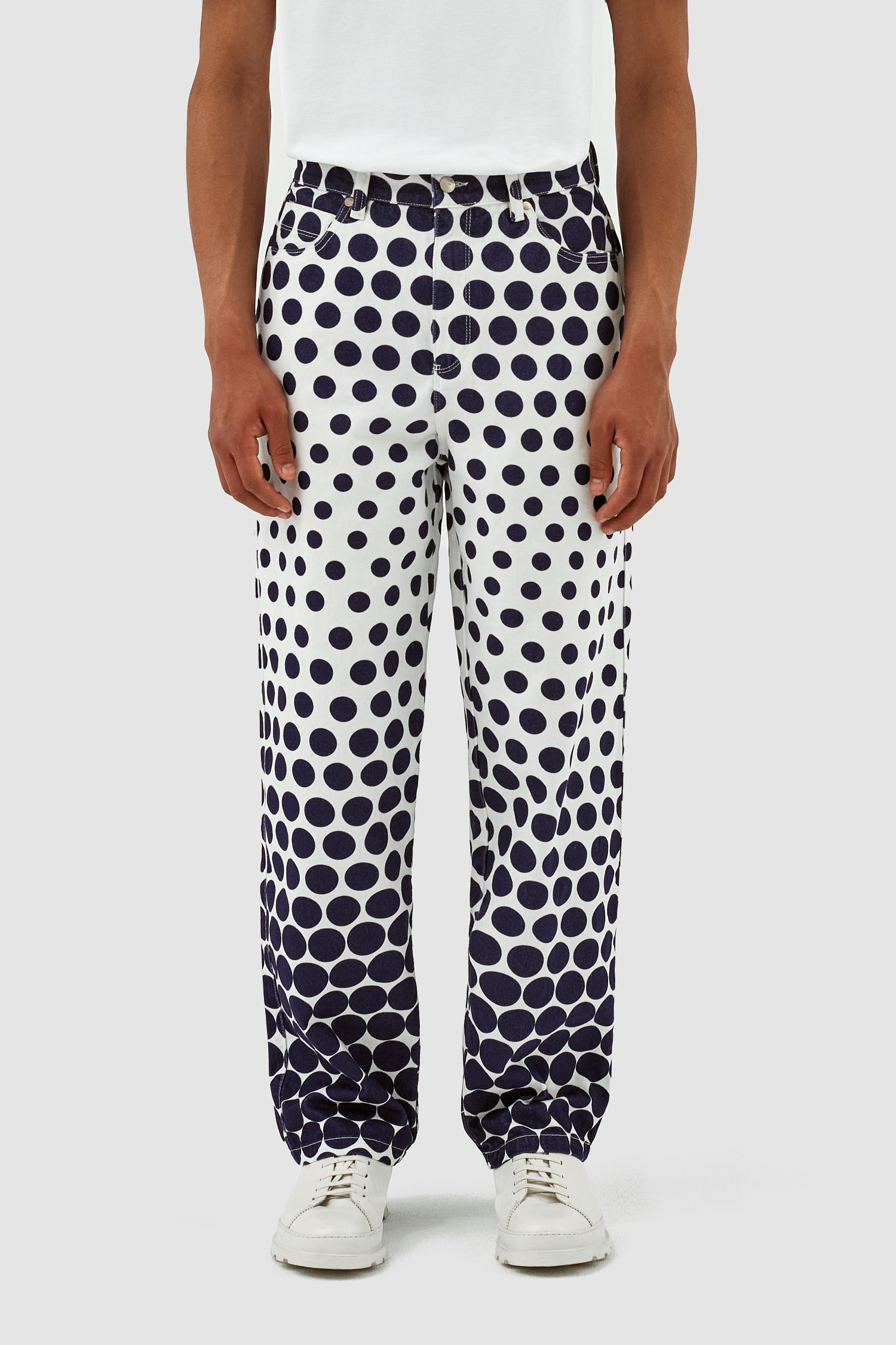 Pantalon à pois Paul - Marine/Blanc