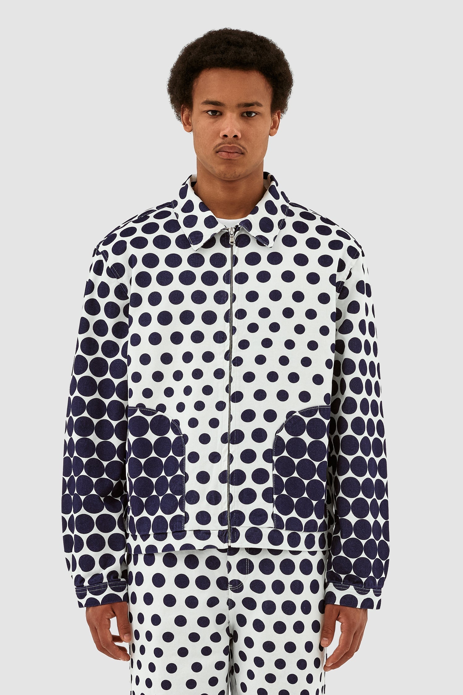 Veste à pois Jackson - Marine/Blanc