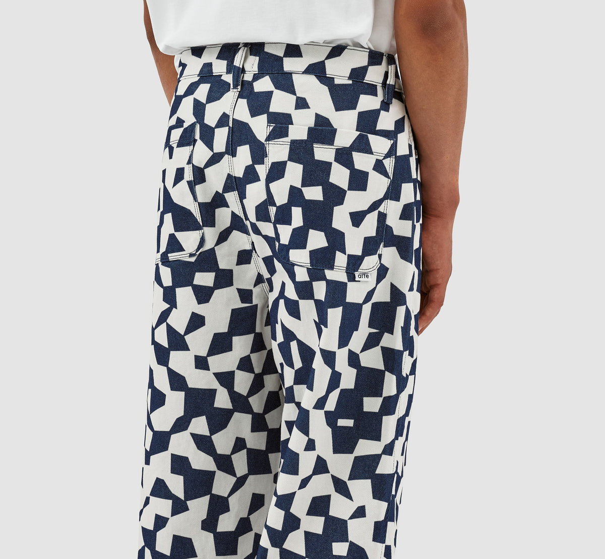 Pantalon Paul Abstract - Marine/Blanc