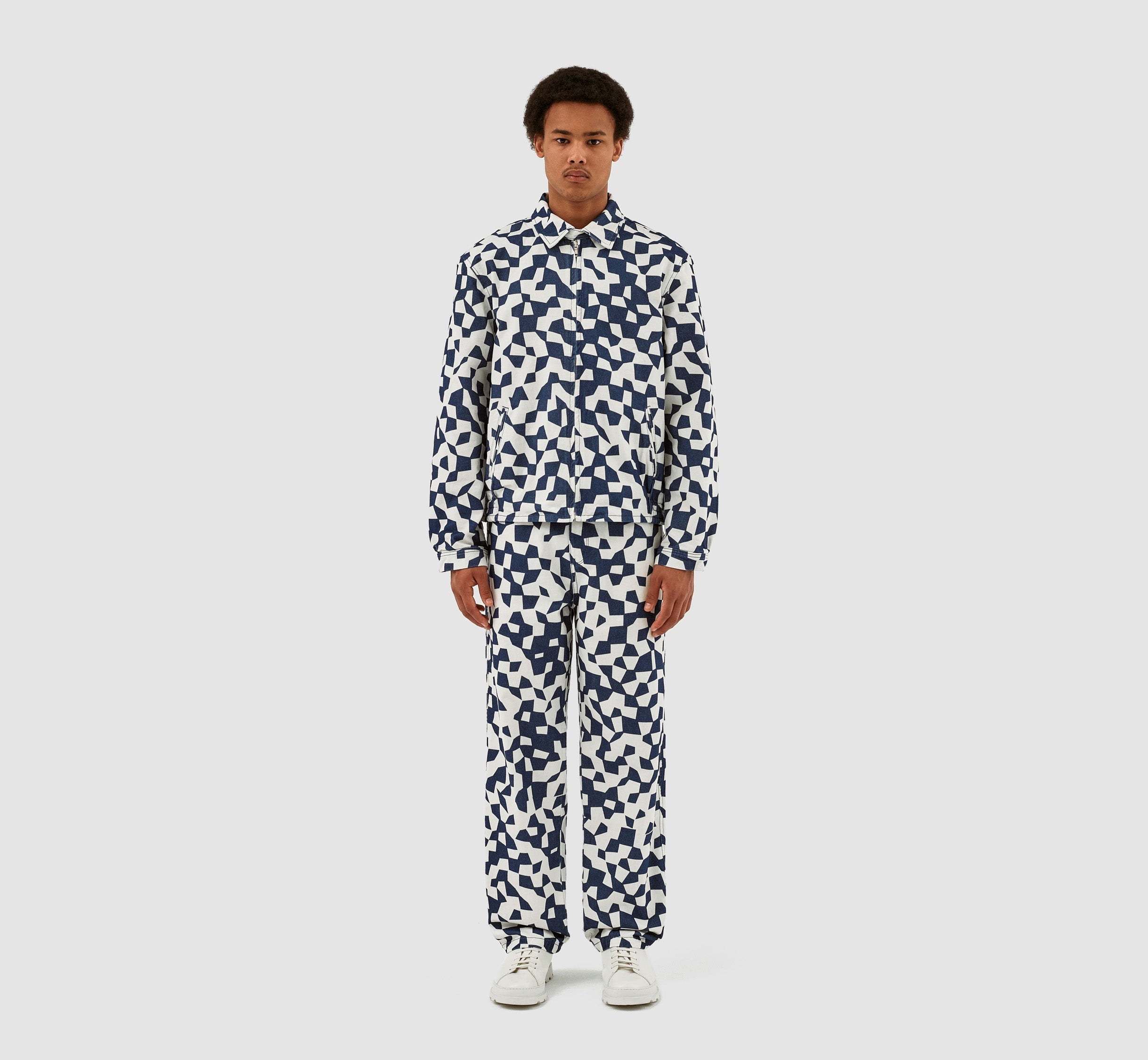 Veste abstraite Jackson - Marine/Blanc