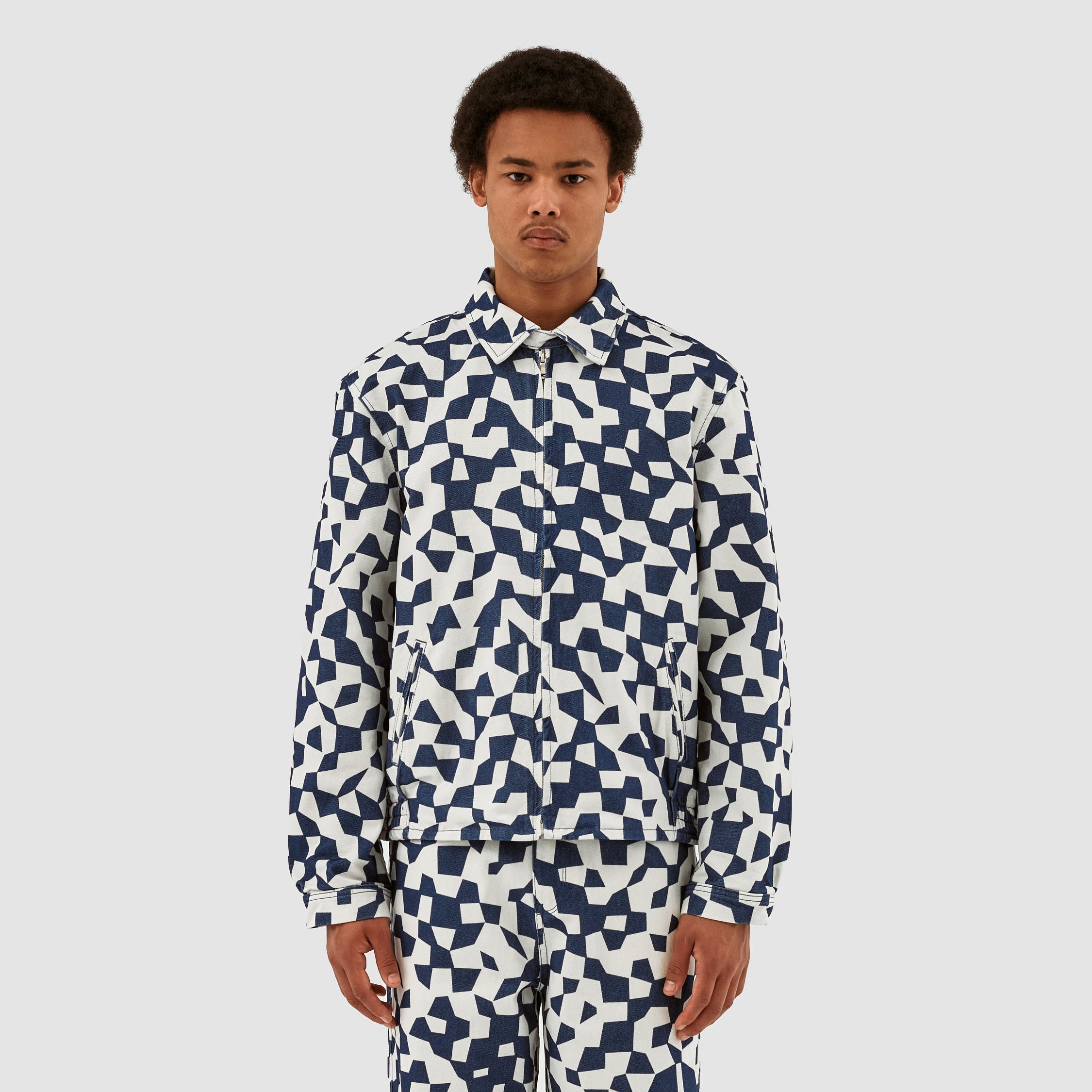 Veste abstraite Jackson - Marine/Blanc